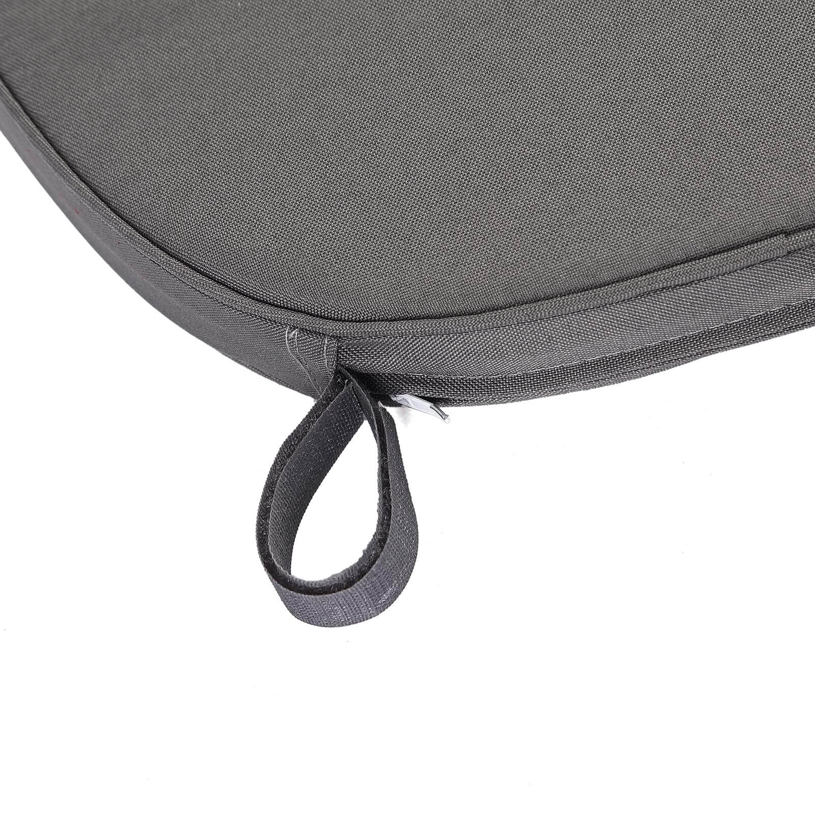 Chiavari Chair Cushion with 1.5 Thick Memory Foam and Ties Charcoal Gray - Stylish Removable Cover for Comfort