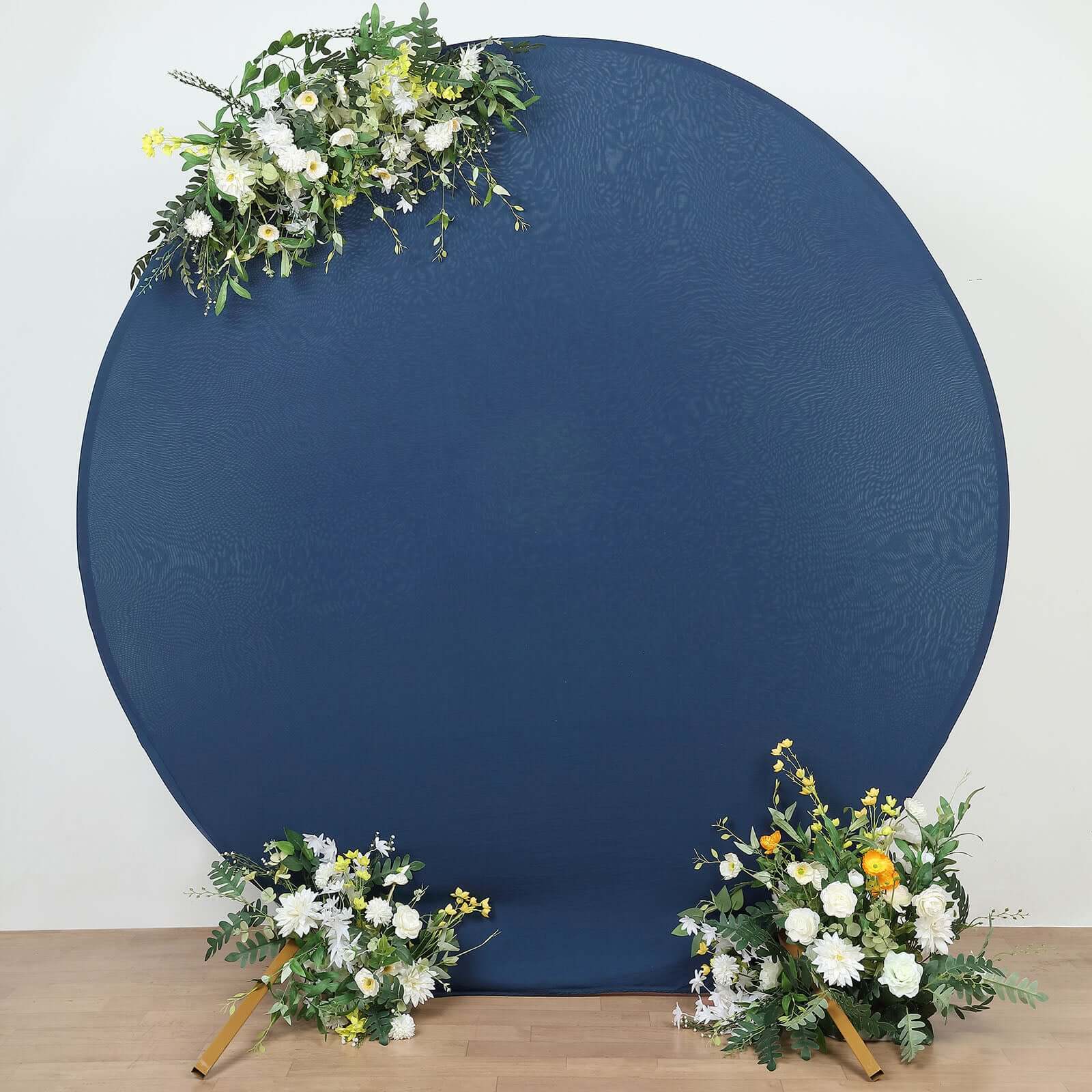 7.5ft Matte Navy Blue Round Spandex Fit Party Backdrop Stand Cover