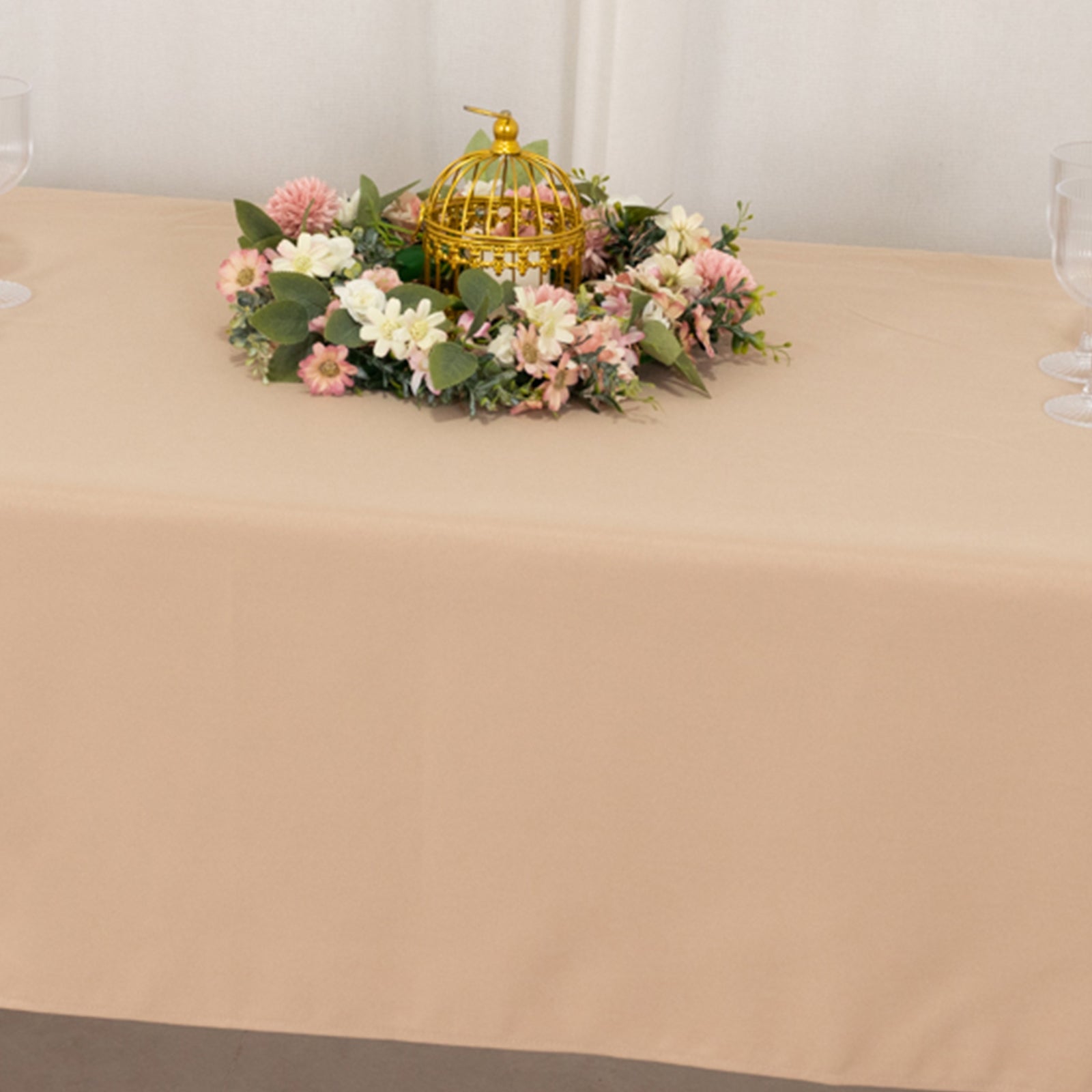 Premium Polyester 60x126 Rectangle Tablecloth Nude - Stain-Resistant 220GSM Finish Table Cover