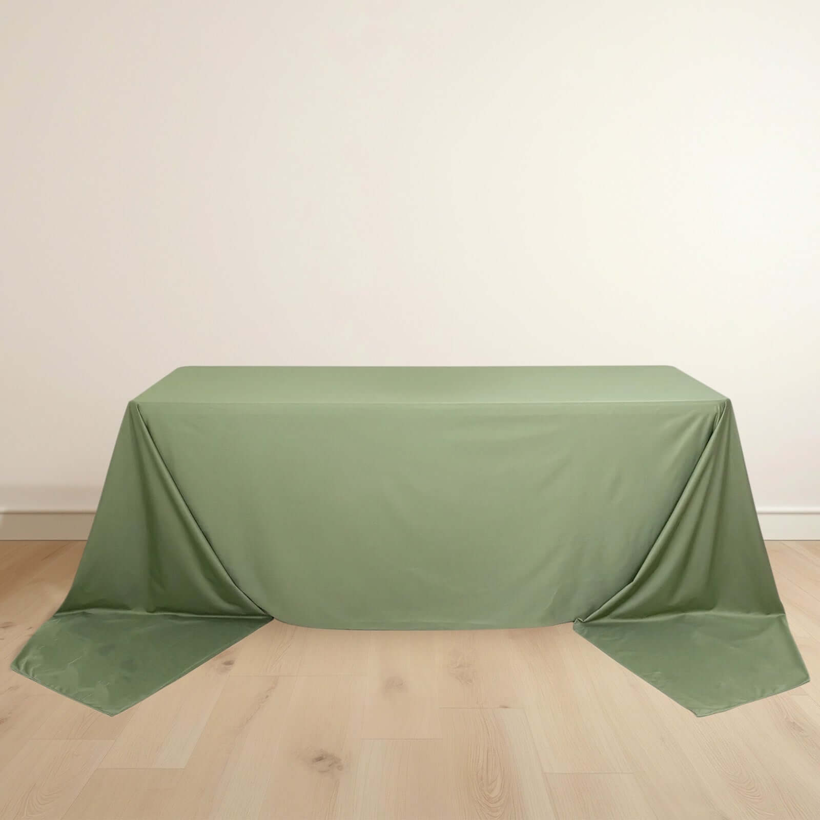 Premium Scuba Rectangular 90x156 Tablecloth Dusty Sage Green - Wrinkle Free, Stain Resistant & Seamless Table Cover