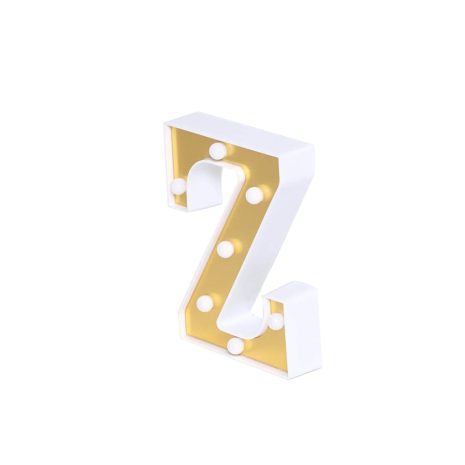 3D Marquee Letter Z Warm White 7 LED Lights Gold - Chic Light-Up Decor for Events 6