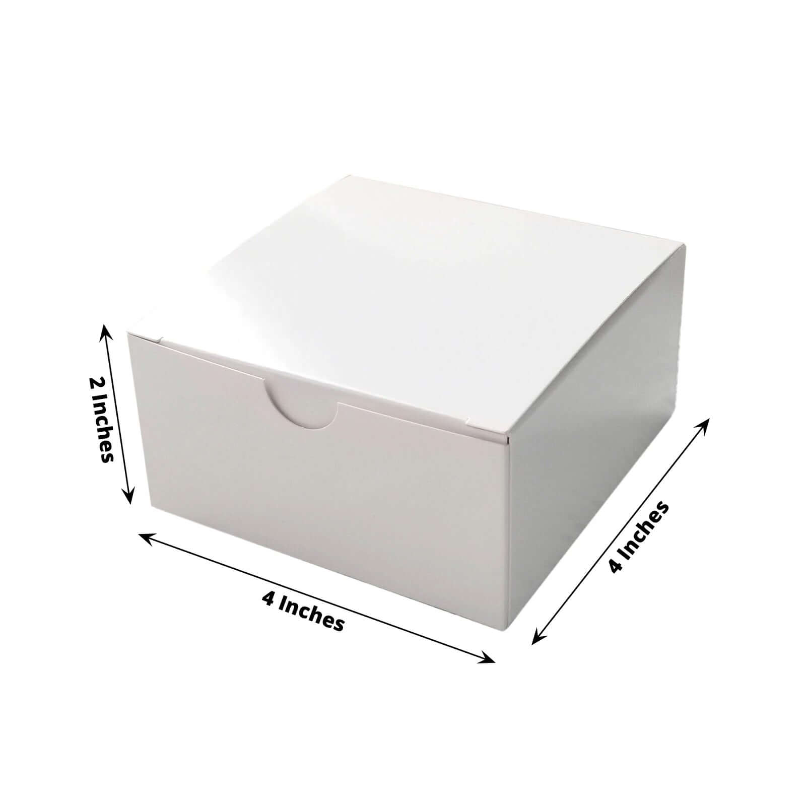 100 Pack White Cake Party Favor Boxes, 4x4x2 Cupcake Gift Boxes