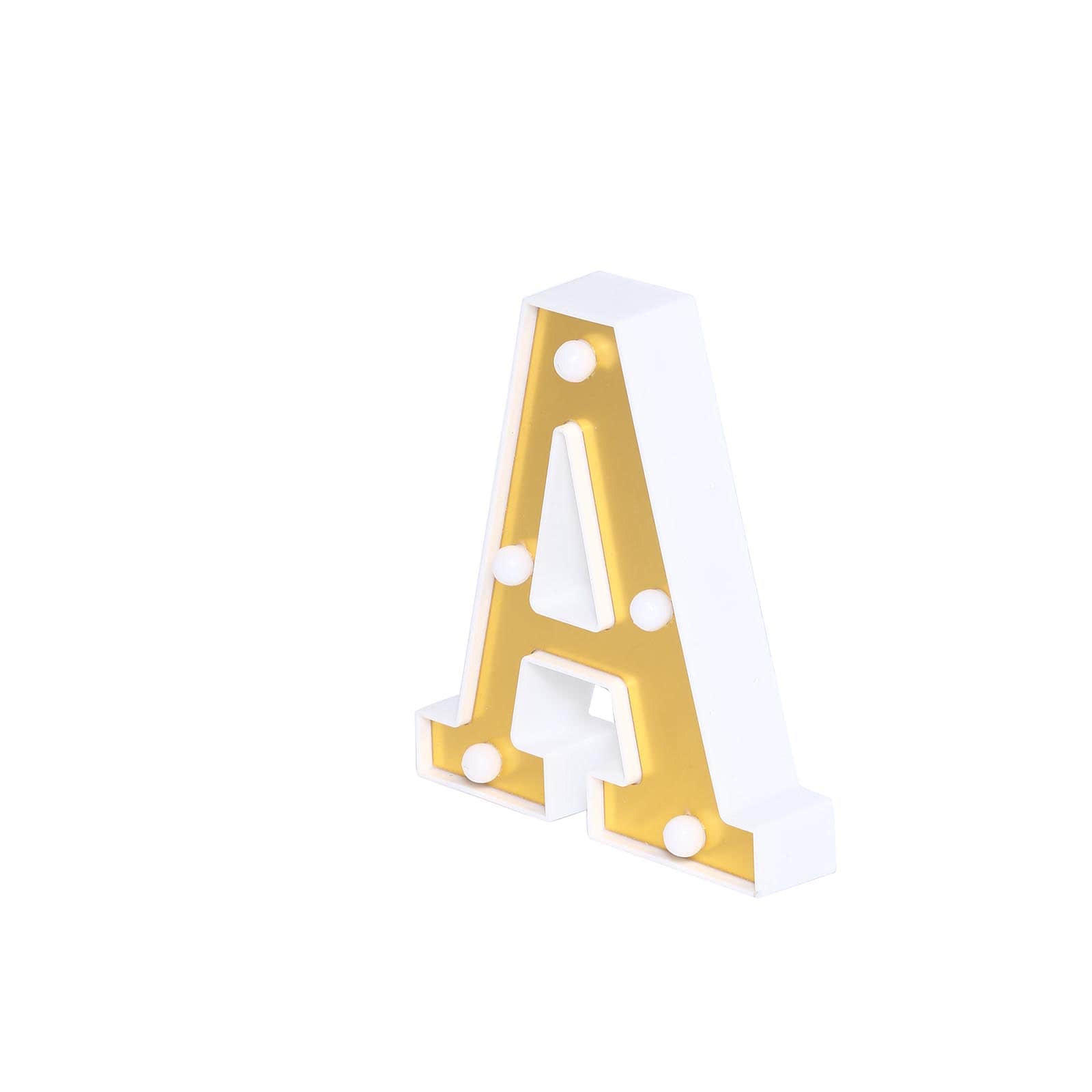 3D Marquee Letter A Warm White 5 LED Lights Gold - Chic Light-Up Decor for Events 6