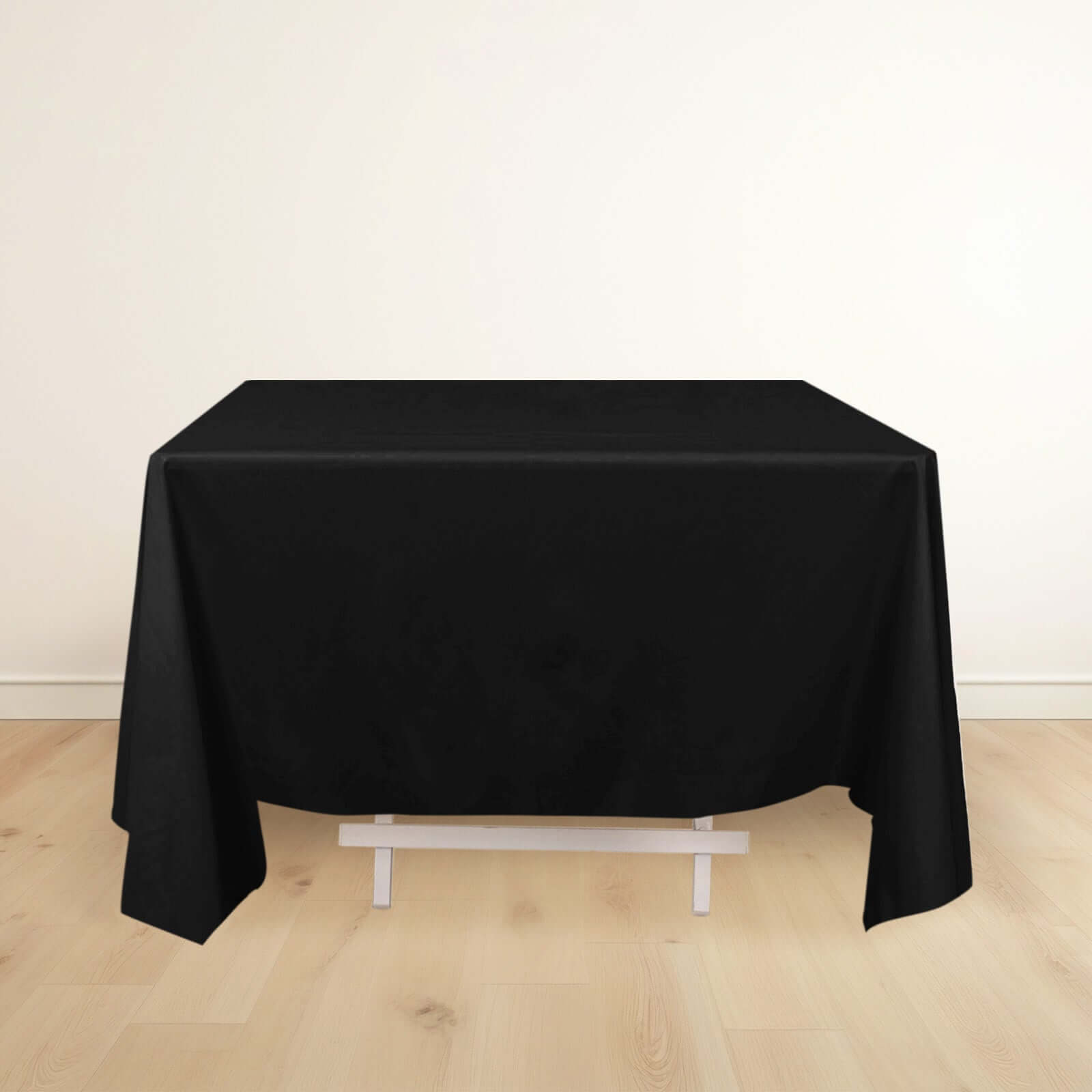 Premium Scuba Square 70x70 Tablecloth Black - Wrinkle Free & Stain Resistant Table Cover