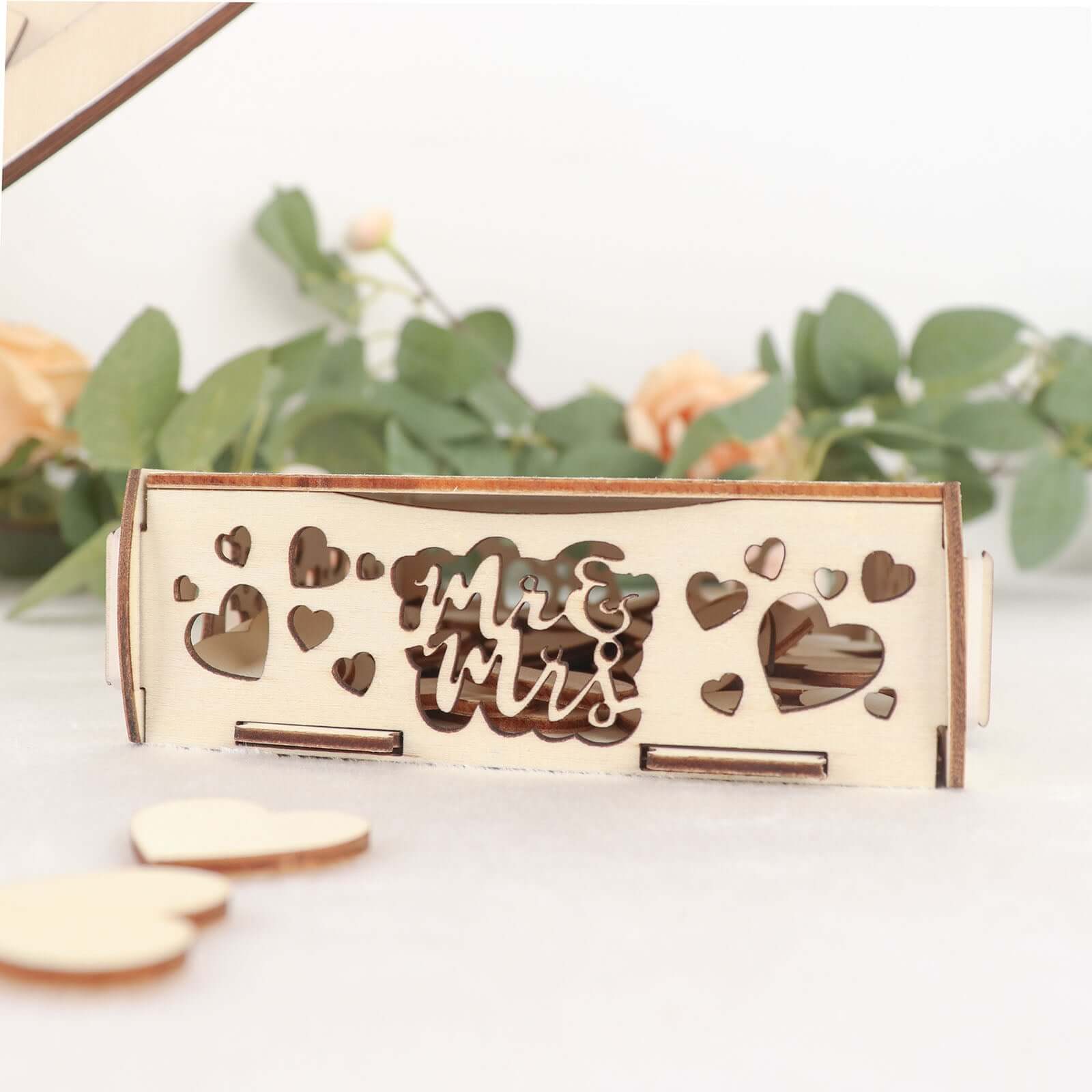 13 Wooden Heart Drop Top Frame Wedding Guest Book Alternative, Rustic Sign Display Stand