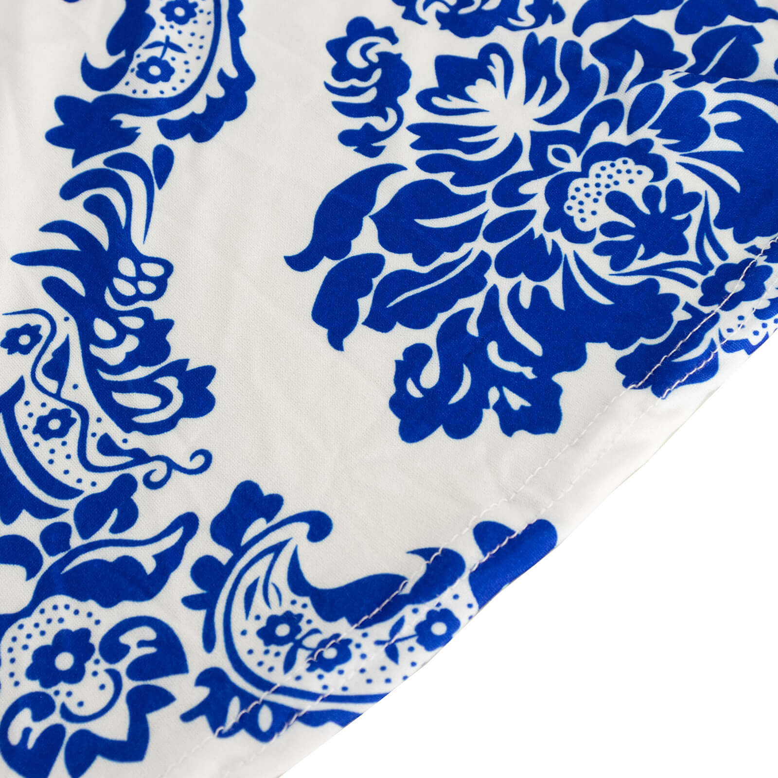 Spandex 24-32 Round Cocktail Table Cover Royal Blue Damask Highboy Tables - Easy to Maintain Stretch Fitted Tablecloth