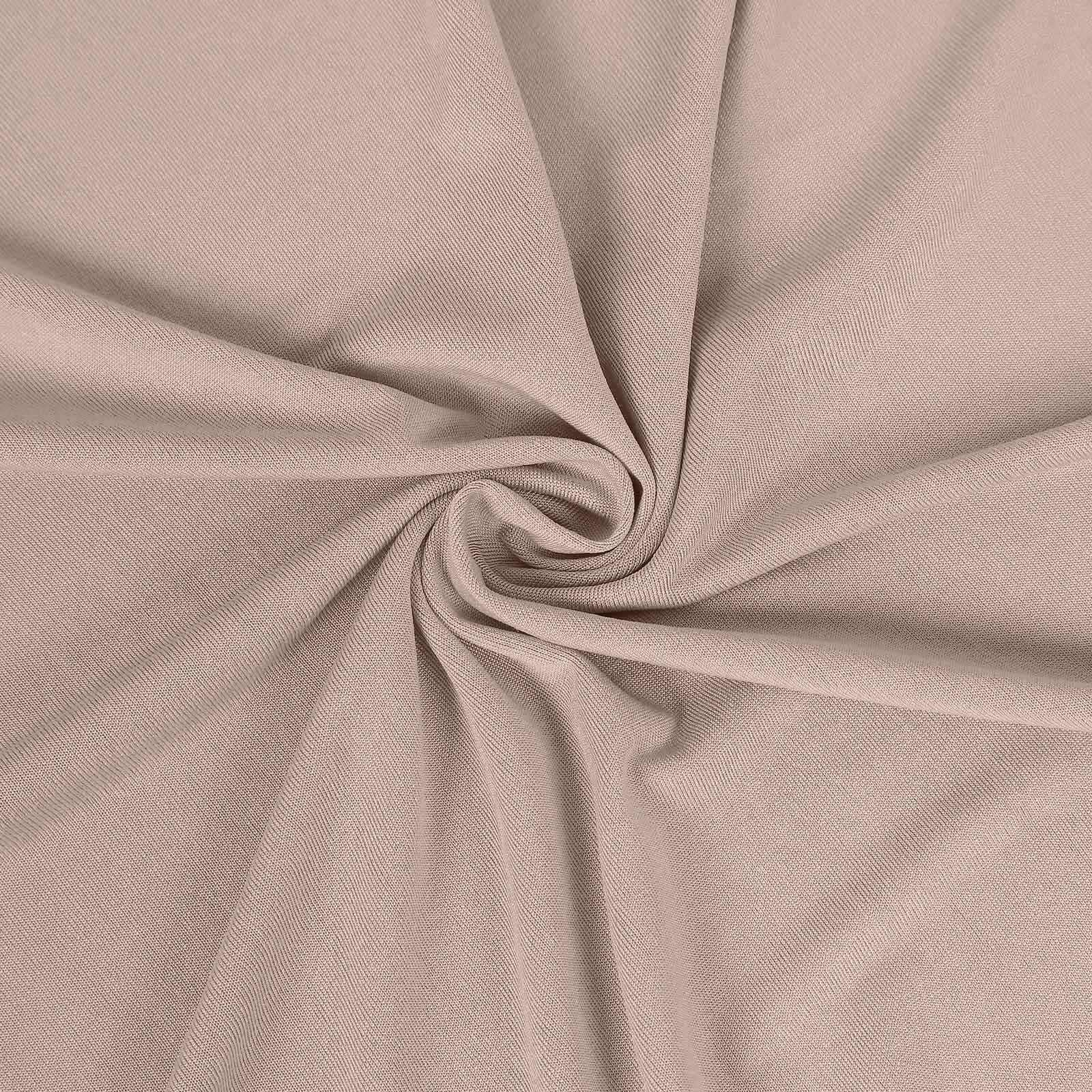 Nude 4-Way Stretch Spandex Event Curtain Drapes, Wrinkle Free Backdrop Event Panel with Rod Pockets - 5ftx14ft