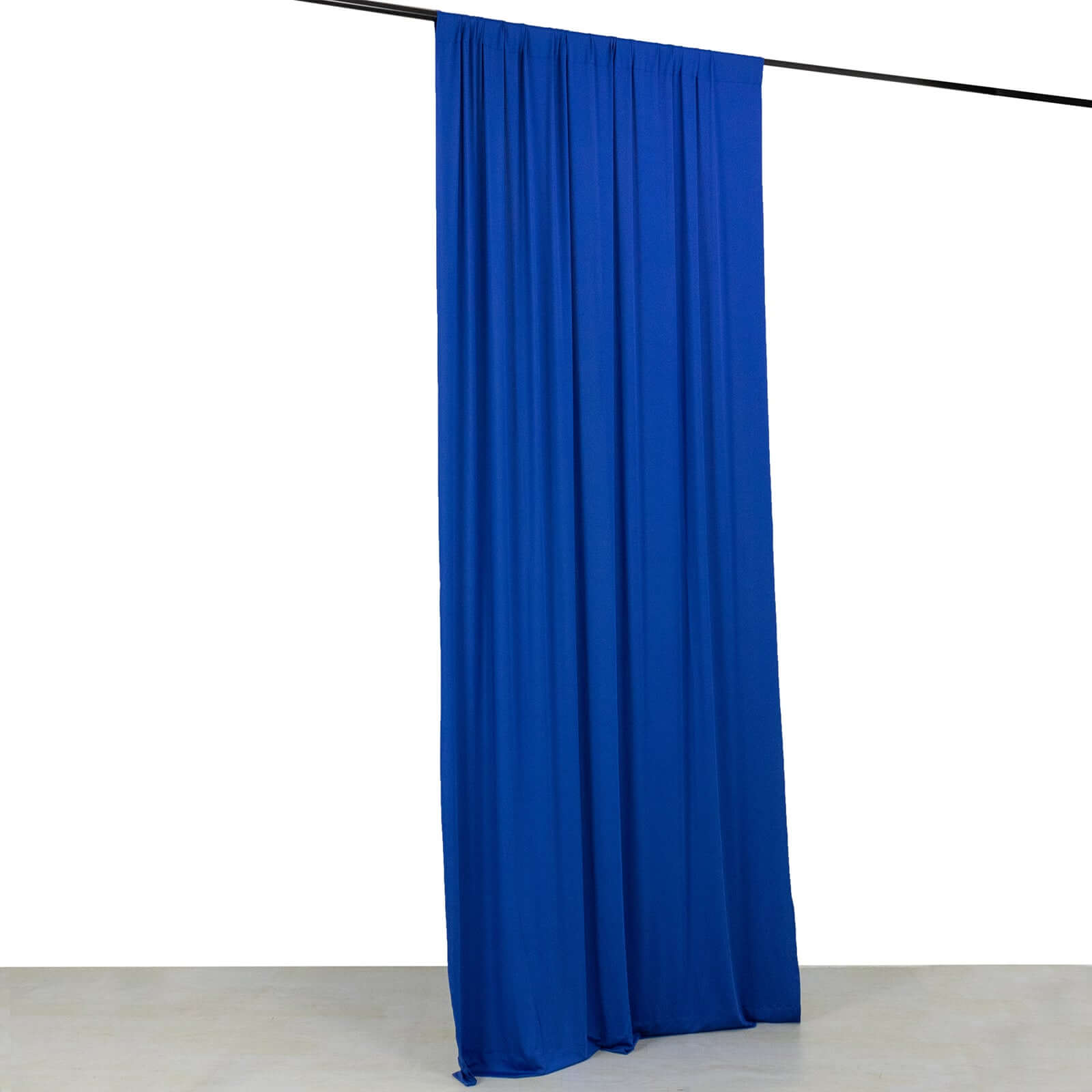 Royal Blue 4-Way Stretch Spandex Event Curtain Drapes, Wrinkle Free Backdrop Event Panel with Rod Pockets - 5ftx10ft