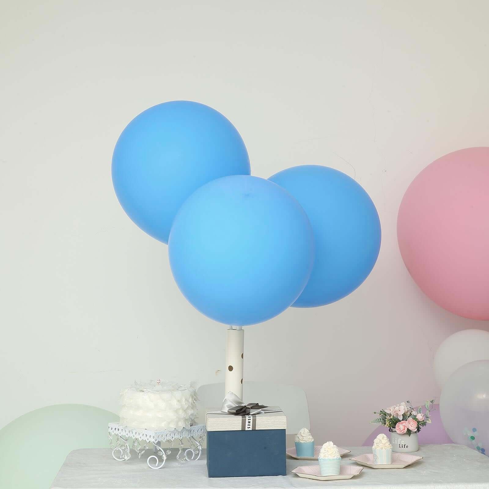 10 Pack 18 Matte Pastel Light Blue Helium or Air Latex Party Balloons