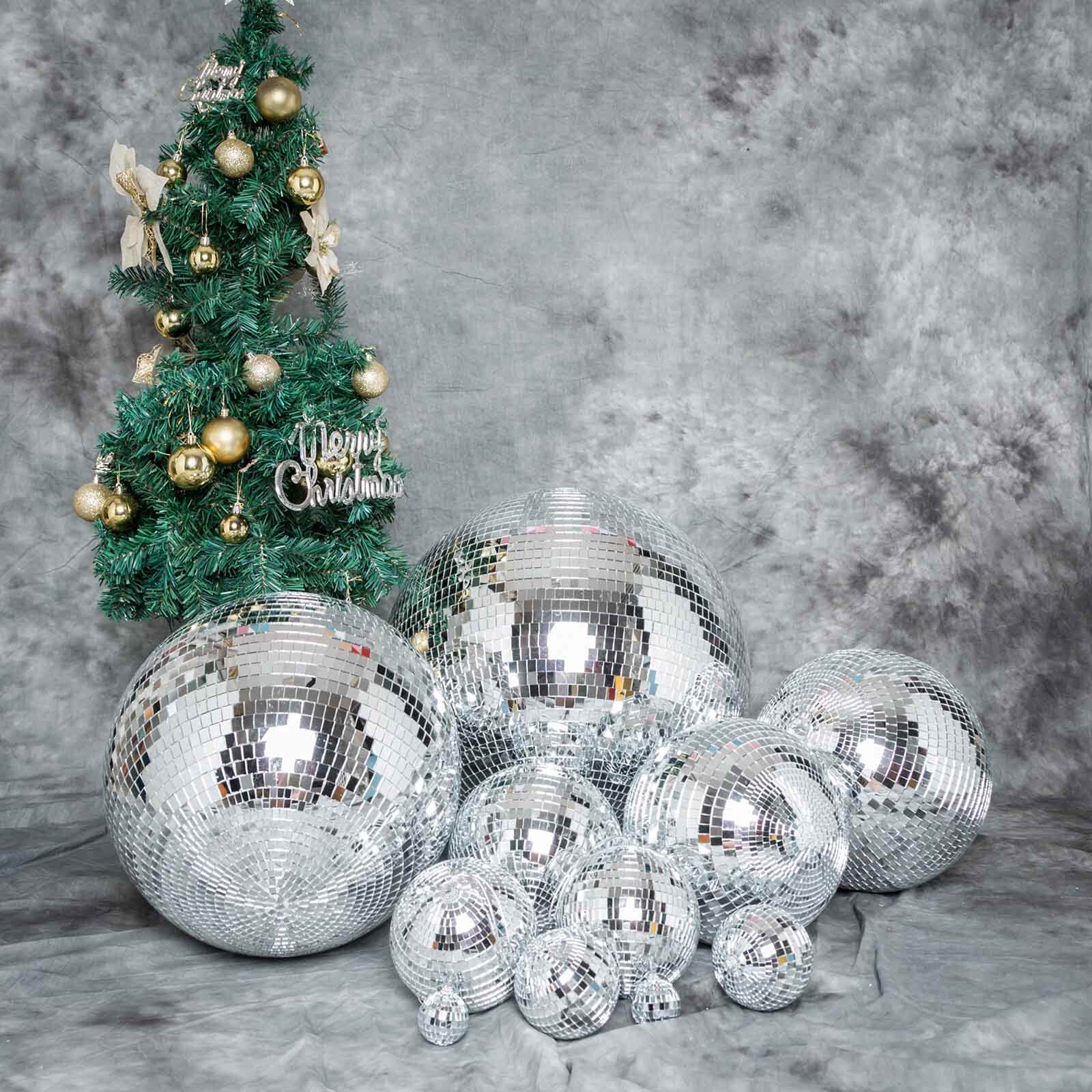 24 Large Silver Foam Disco Mirror Ball With Hanging Swivel Ring, Holiday Party Decor