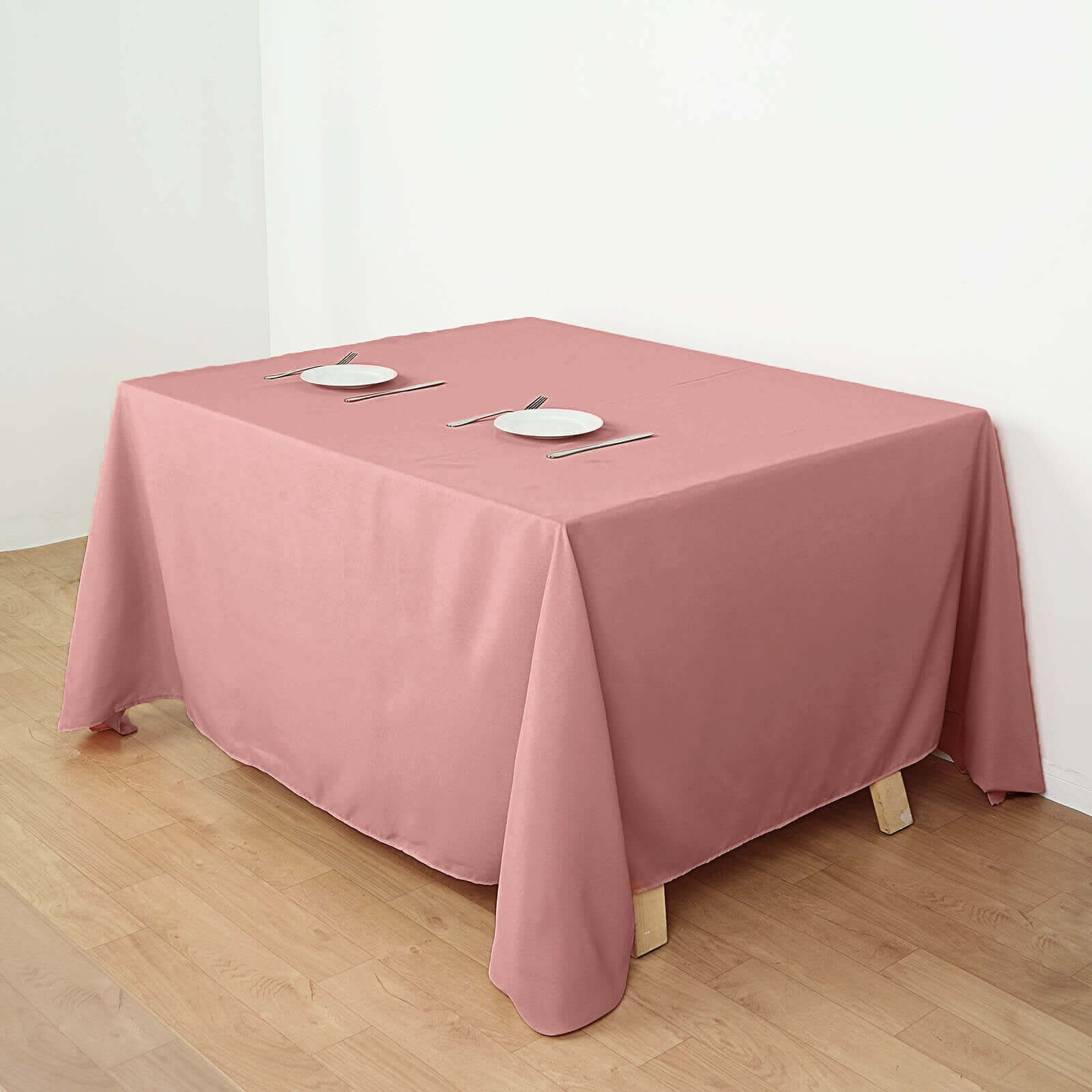 Polyester Square 90x90 Tablecloth Dusty Rose - Wrinkle-Resistant & Durable Table Cover