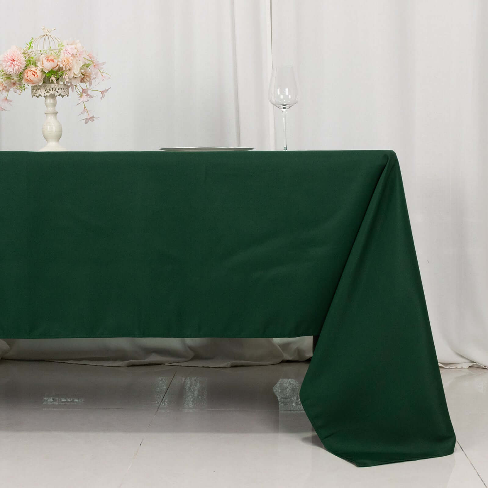 Premium Polyester 60x126 Rectangle Tablecloth Hunter Emerald Green - Stain-Resistant 220GSM Finish Table Cover