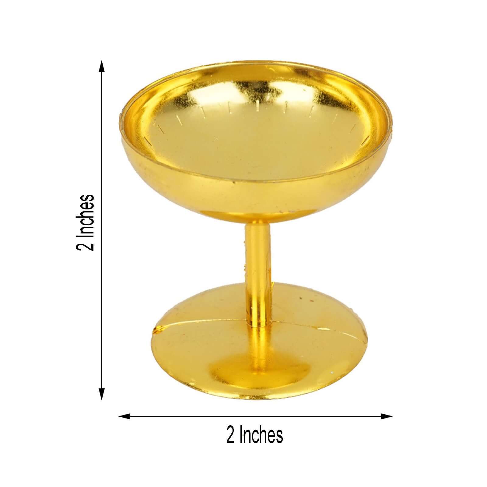 12-Pack Plastic Dessert Cup Candy Dishes Gold - Decorative Mini Pedestal Stands for Treats 2