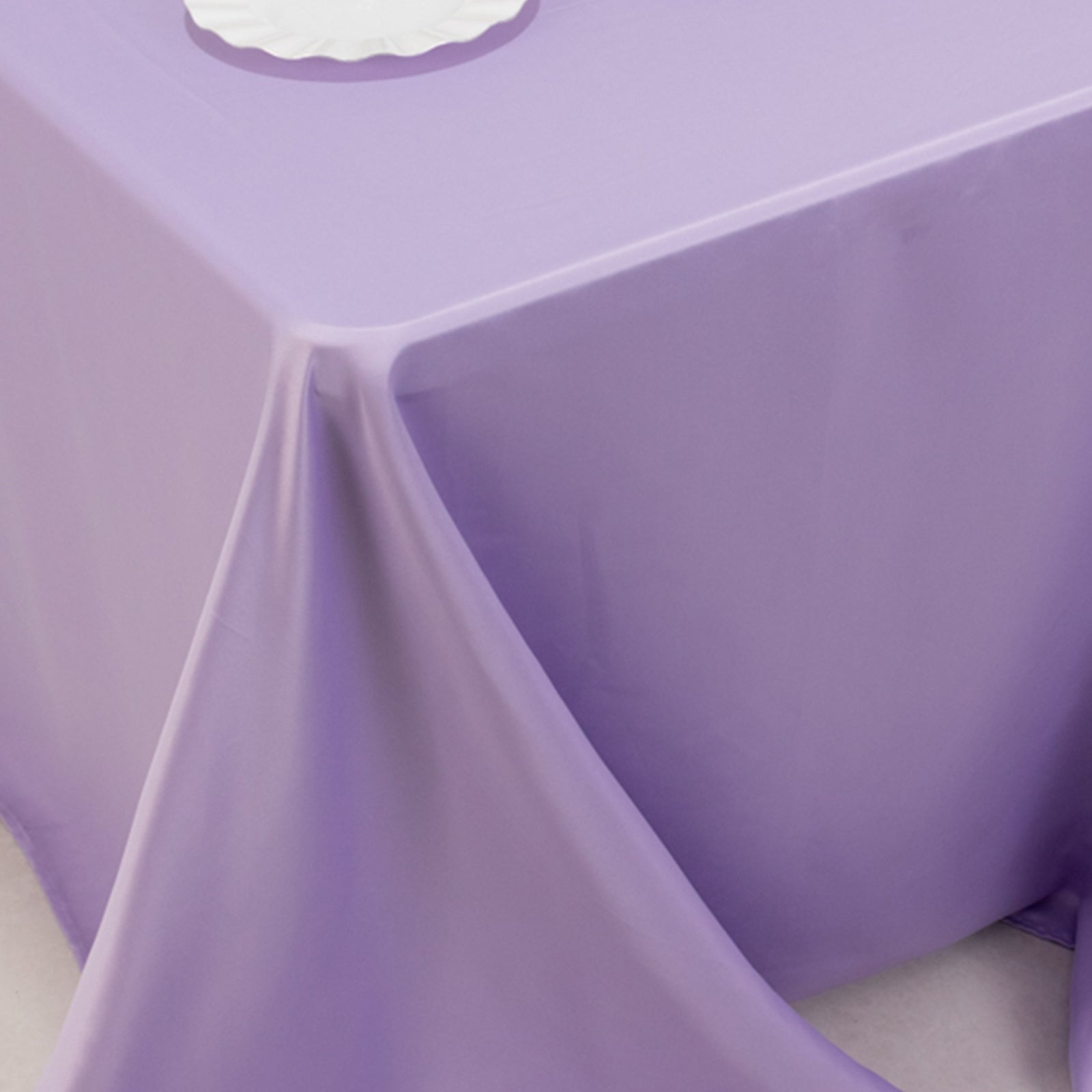 Lamour Satin 90x132 Rectangle Tablecloth Lavender Lilac - Soft & Silk-Like Seamless Table Cover