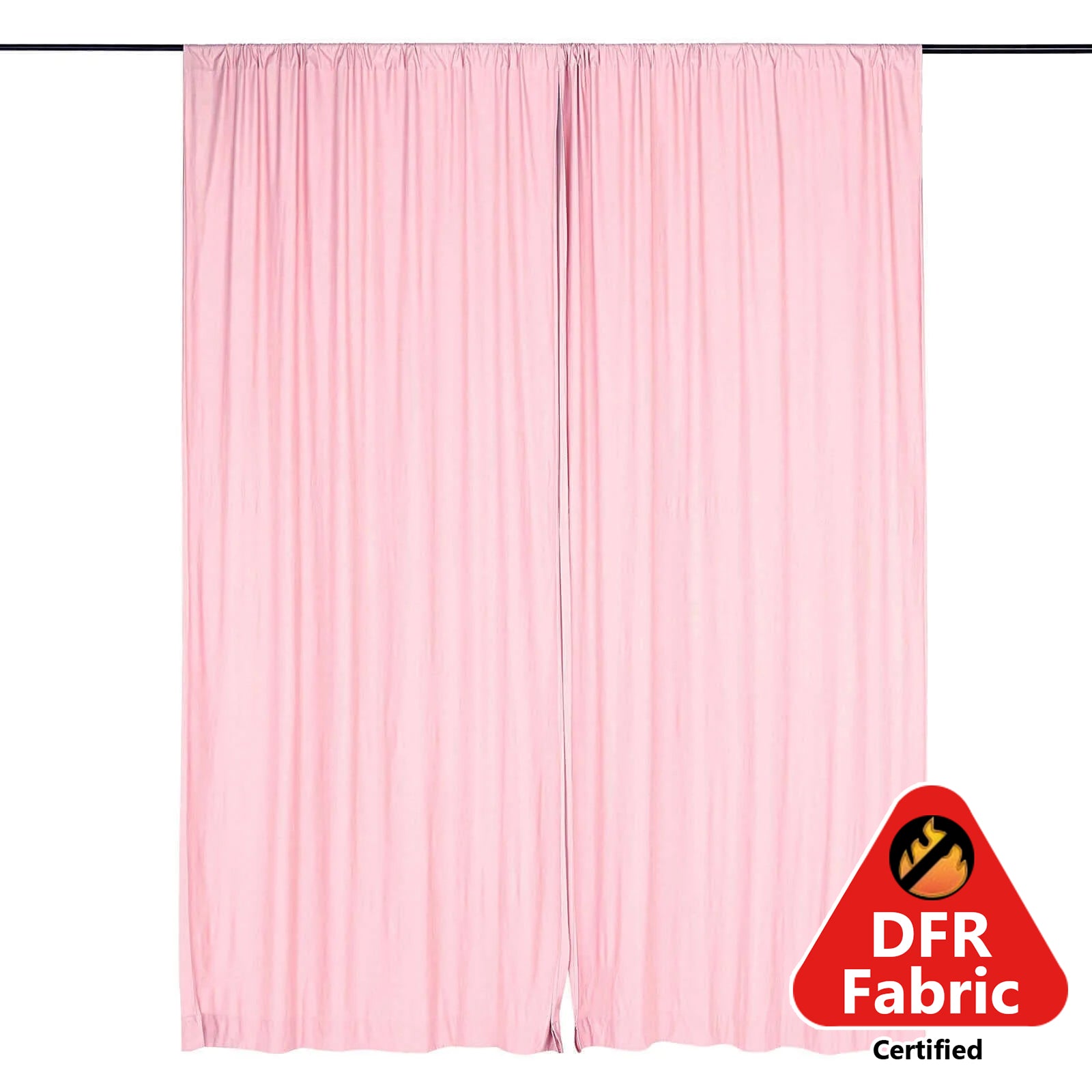 2 Pack Blush Scuba Polyester Event Curtain Drapes, Durable Flame Resistant Backdrop Event Panels Wrinkle Free with Rod Pockets - 10ftx10ft