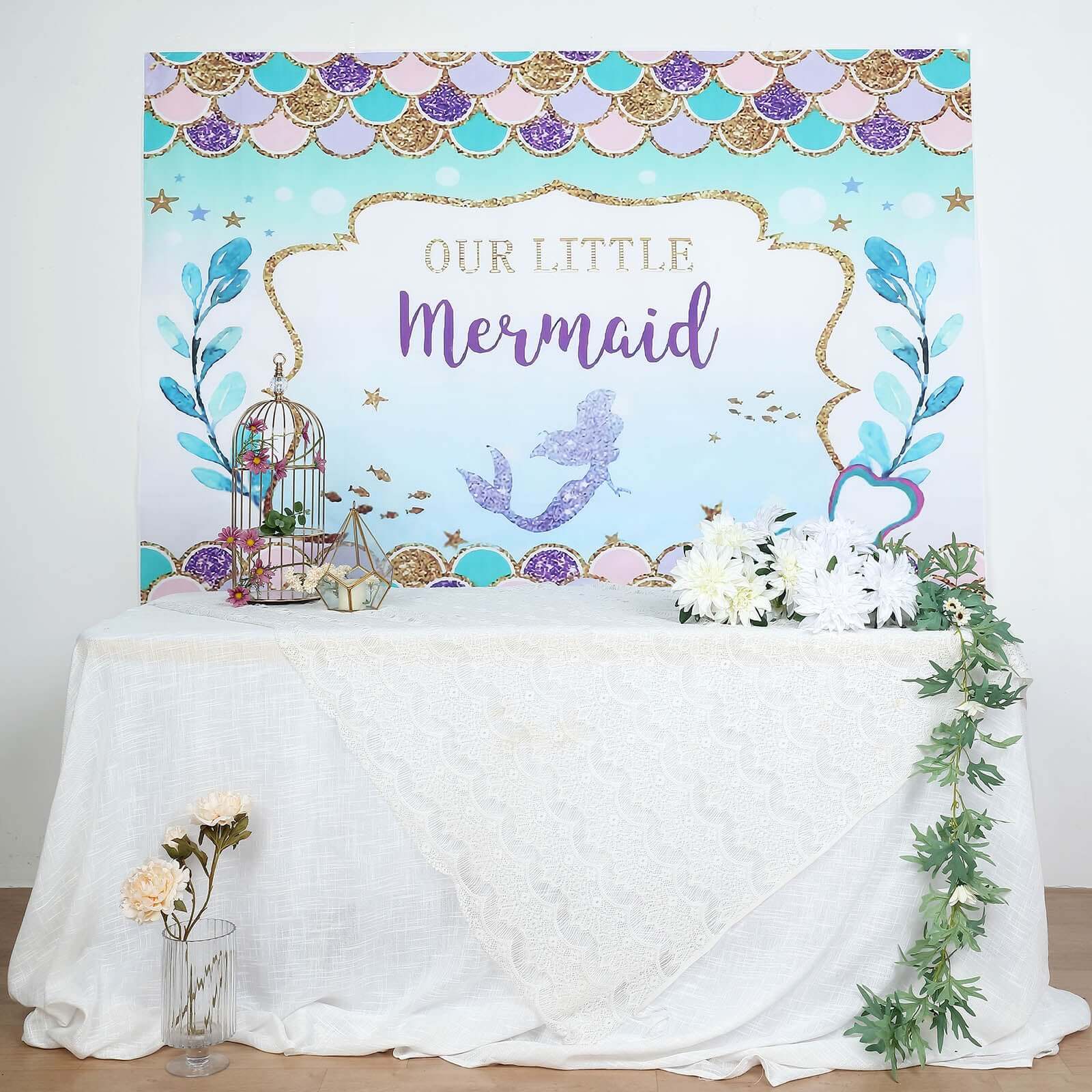 5ftx7ft Our Little Mermaid Print Vinyl Photo Shoot Backdrop