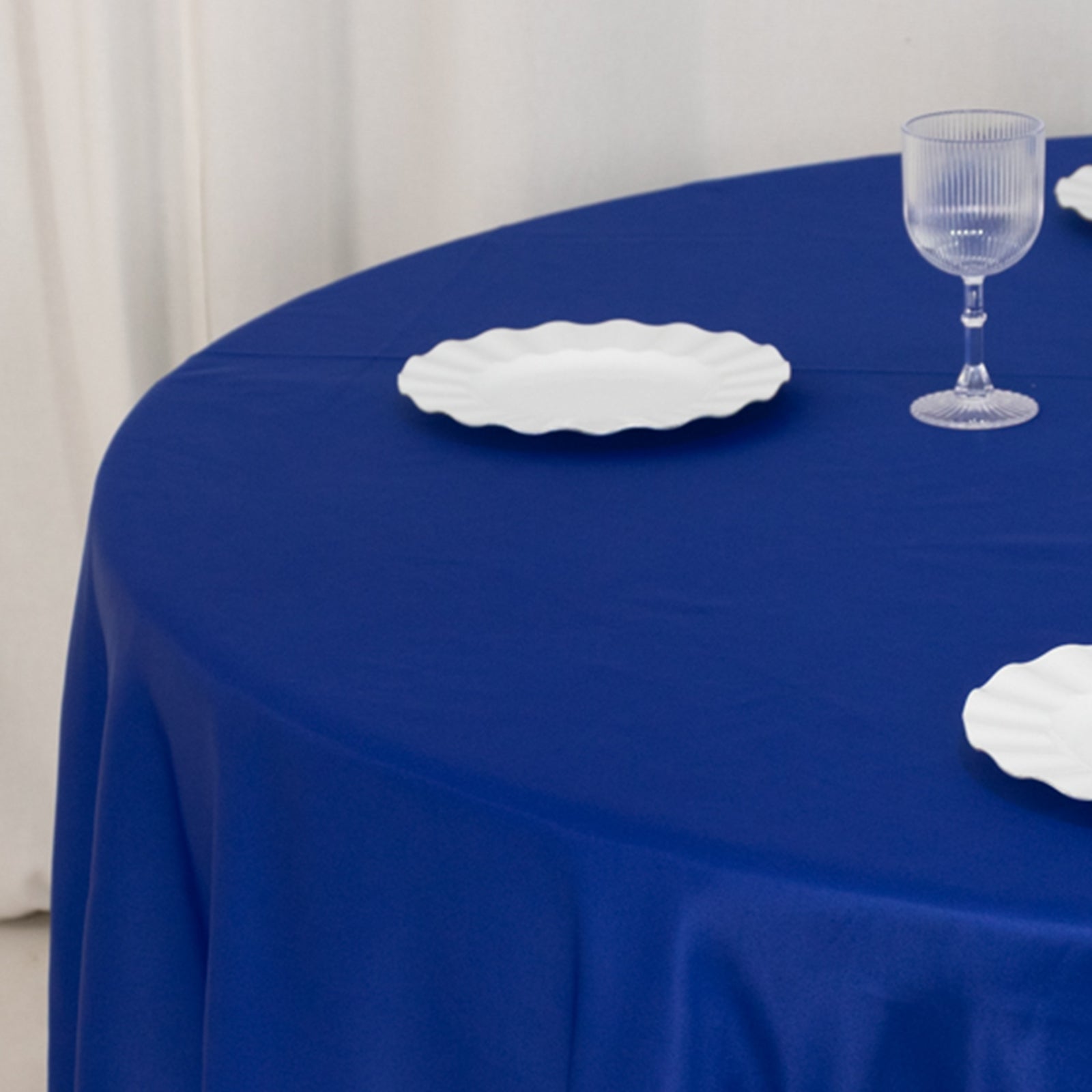 Lamour Satin 108 Round Tablecloth Royal Blue - Durable & Silk-Like Table Cover