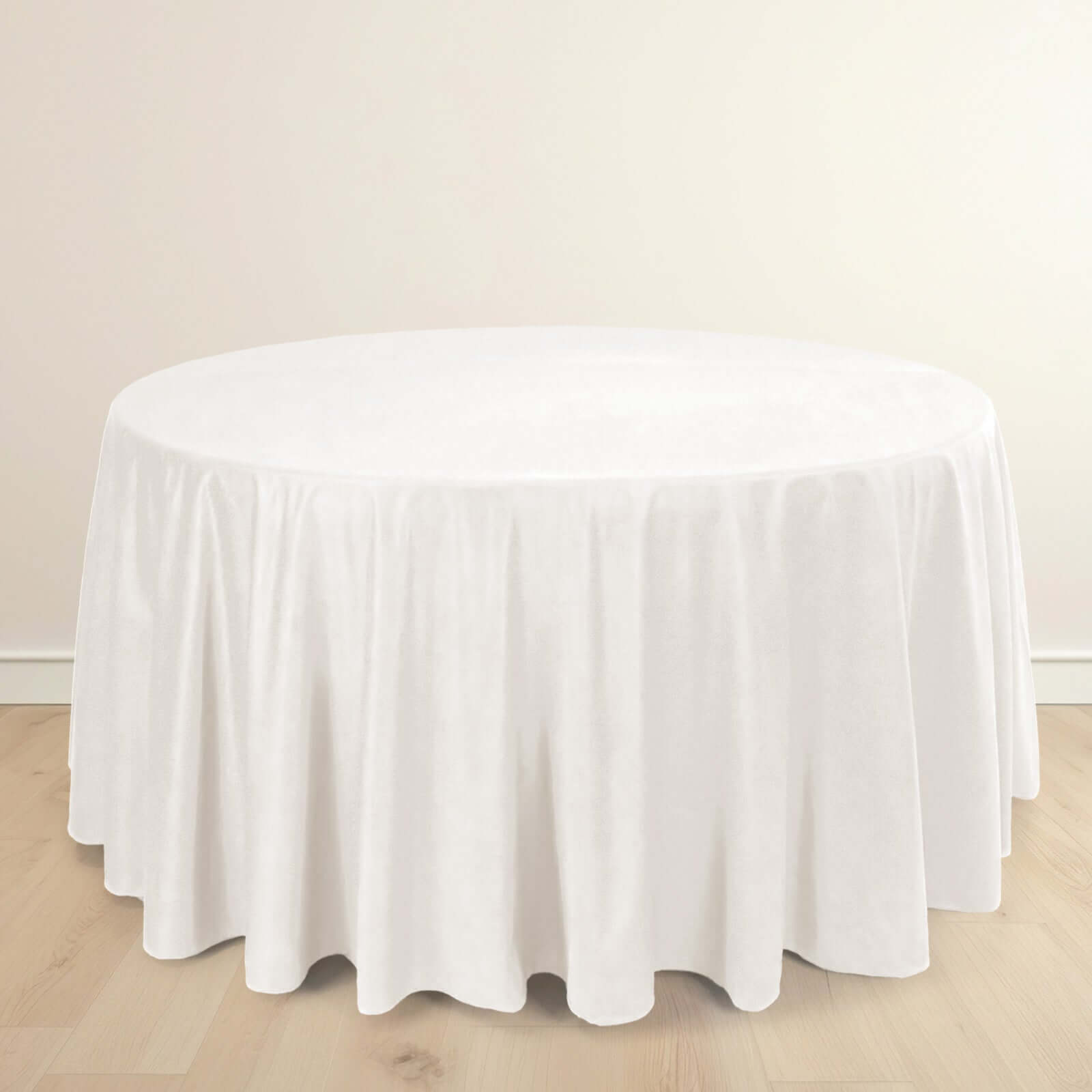 Premium Scuba Round 120 Tablecloth Ivory - Wrinkle Free & Stain Resistant Seamless Table Cover