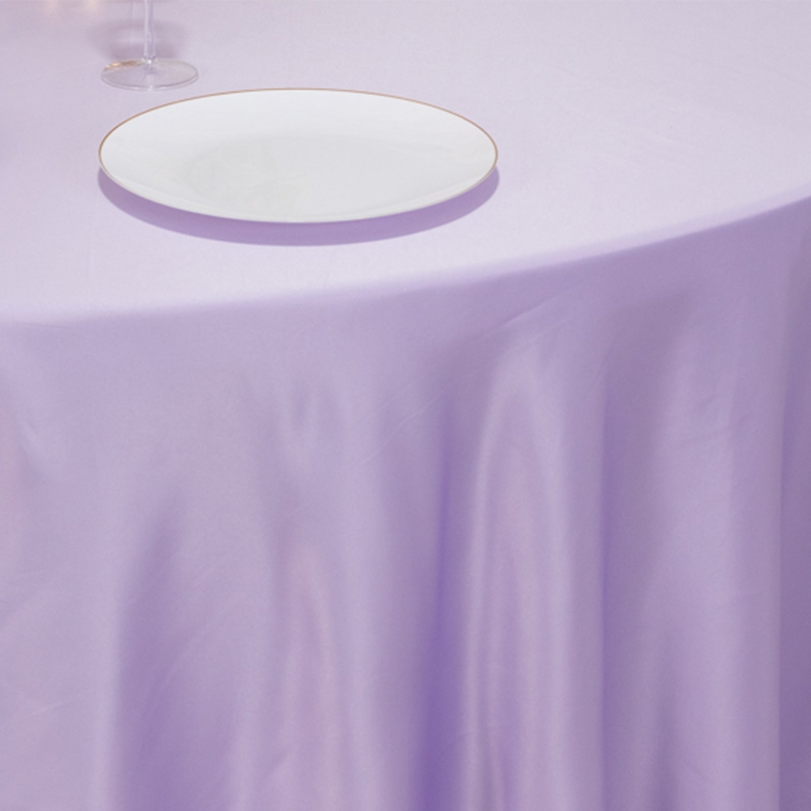 Lamour Satin 120 Round Tablecloth Lavender Lilac - Seamless Table Cover with Soft Tempered Sheen