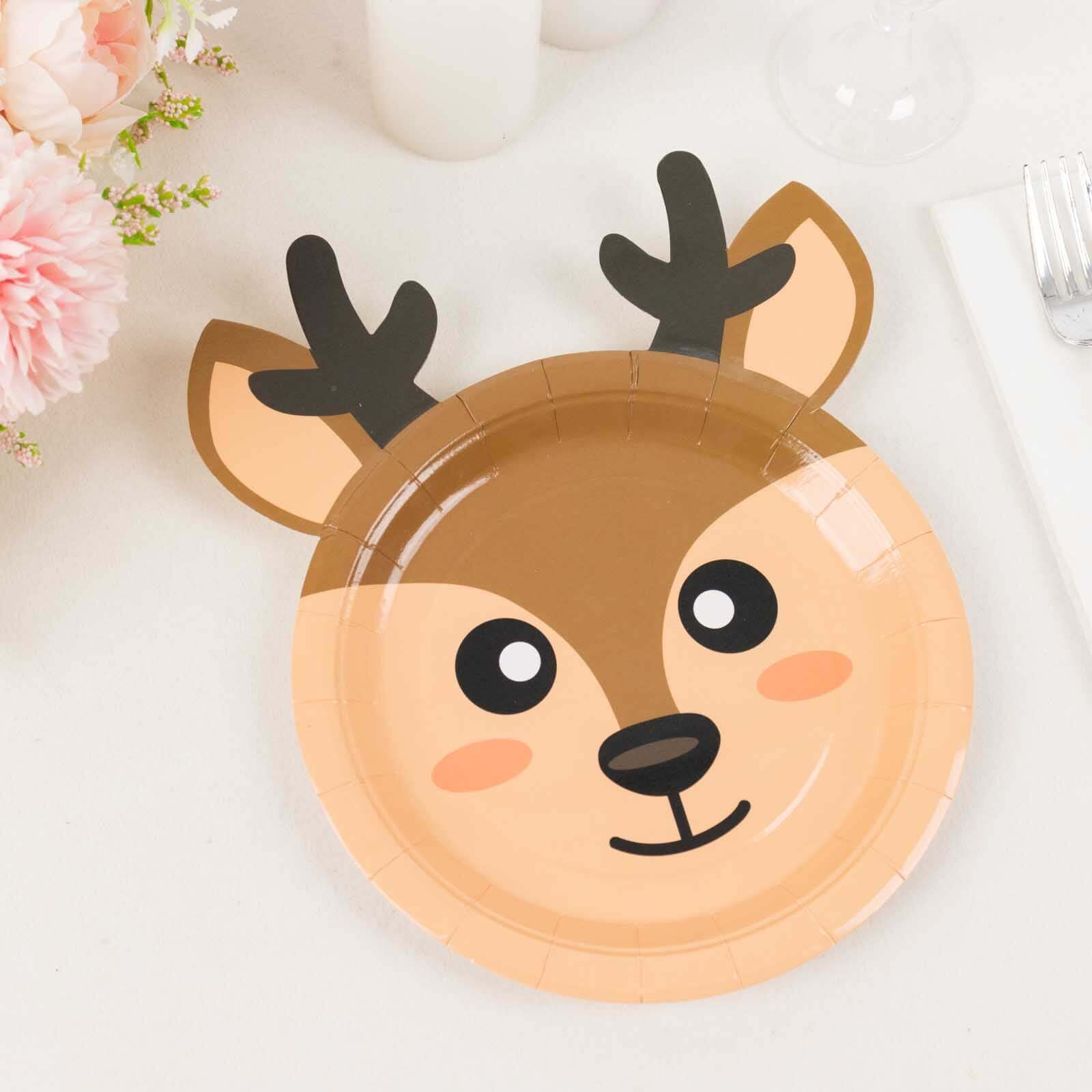 Set of 25 Paper 7 Round Plates Assorted Animal Print - Durable 300GSM Disposable Wildlife Jungle-Inspired Appetizer Dessert Party Plates for Themed Events