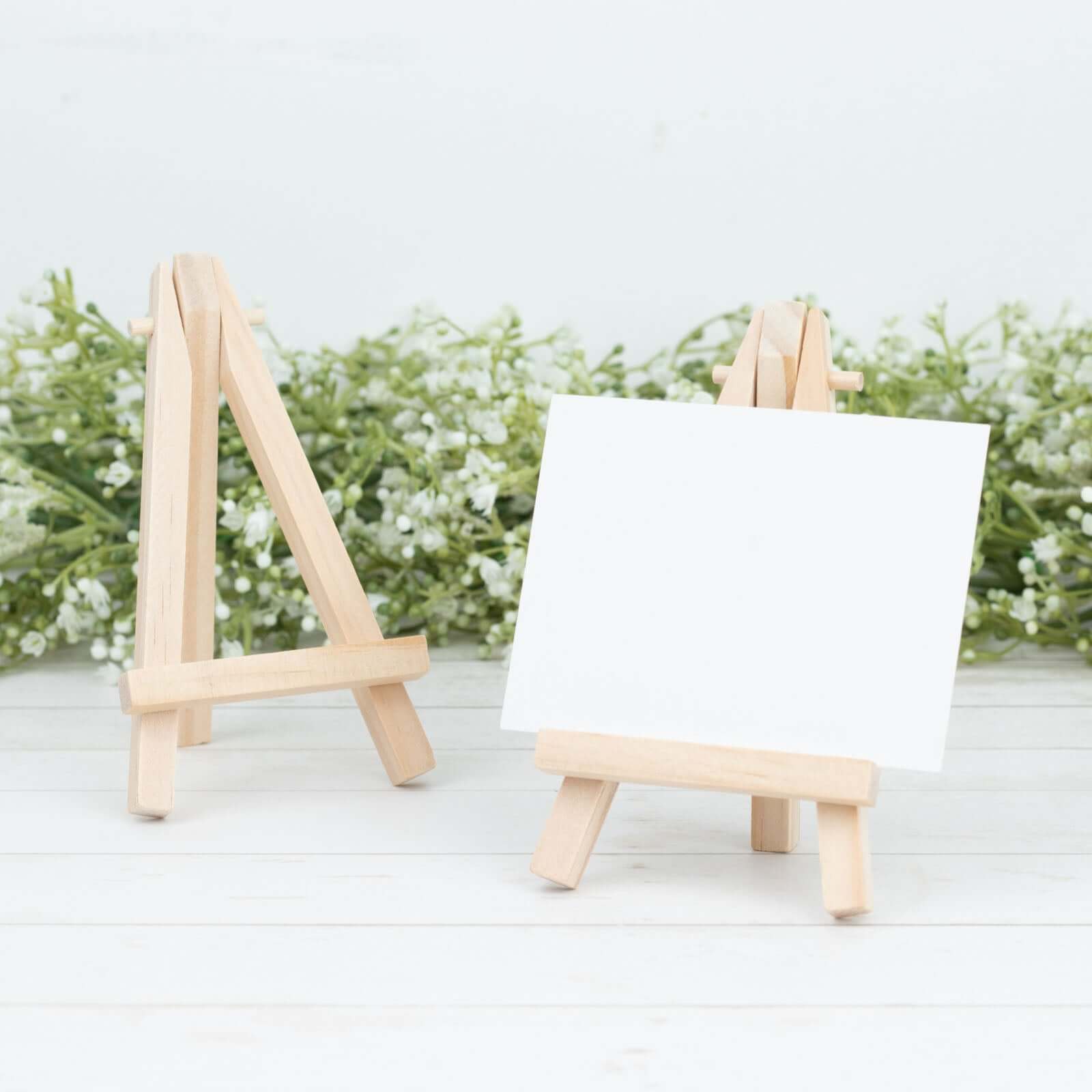 10-Pack Wooden Display Easel Stands DIY Mini Design Natural - Rustic Place Card Table Number Holders 5