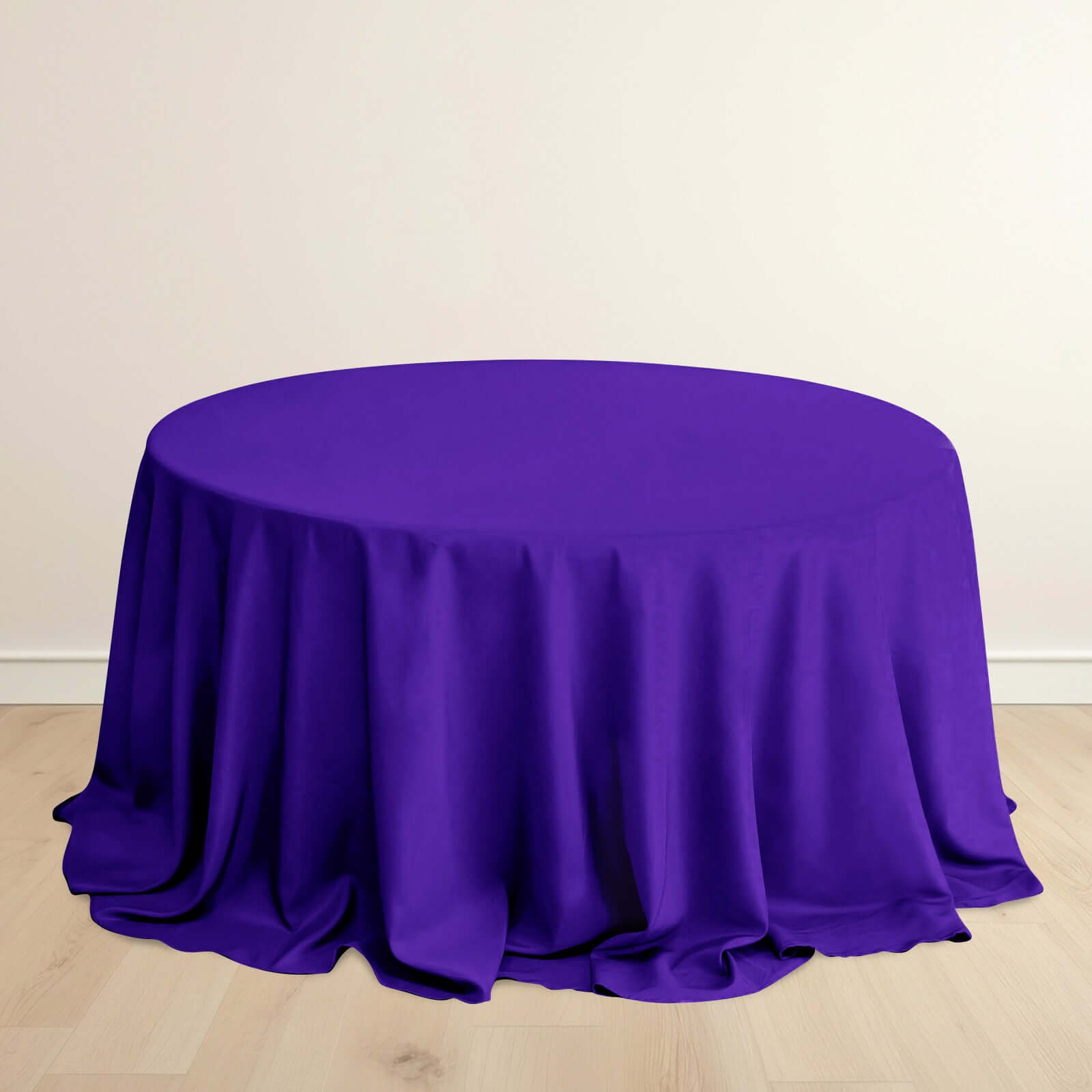 Premium Scuba Round 132 Tablecloth Purple - Wrinkle Free & Stain Resistant Seamless Table Cover