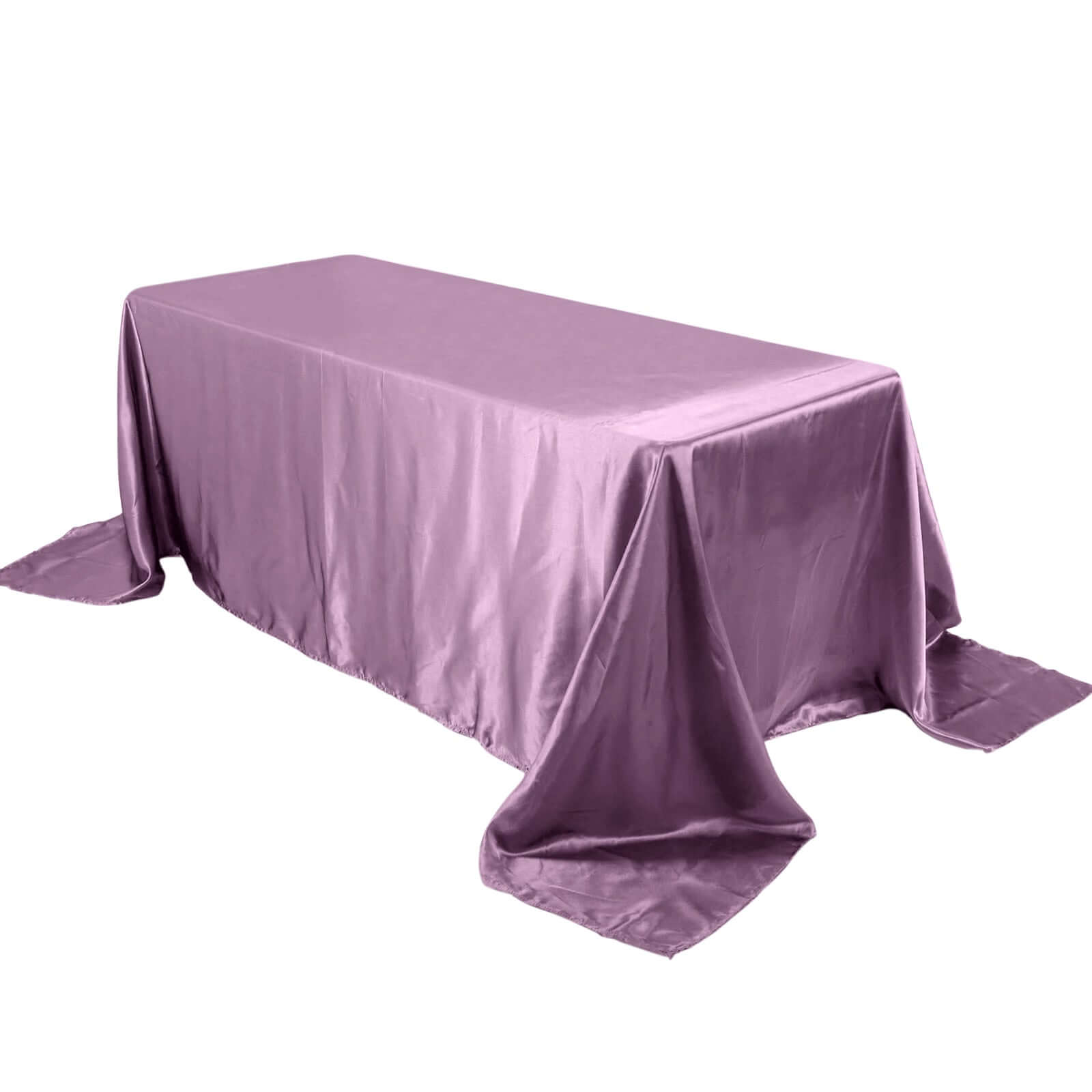 Satin Rectangular 90x132 Tablecloth Violet Amethyst Satin - Seamless Table Cover