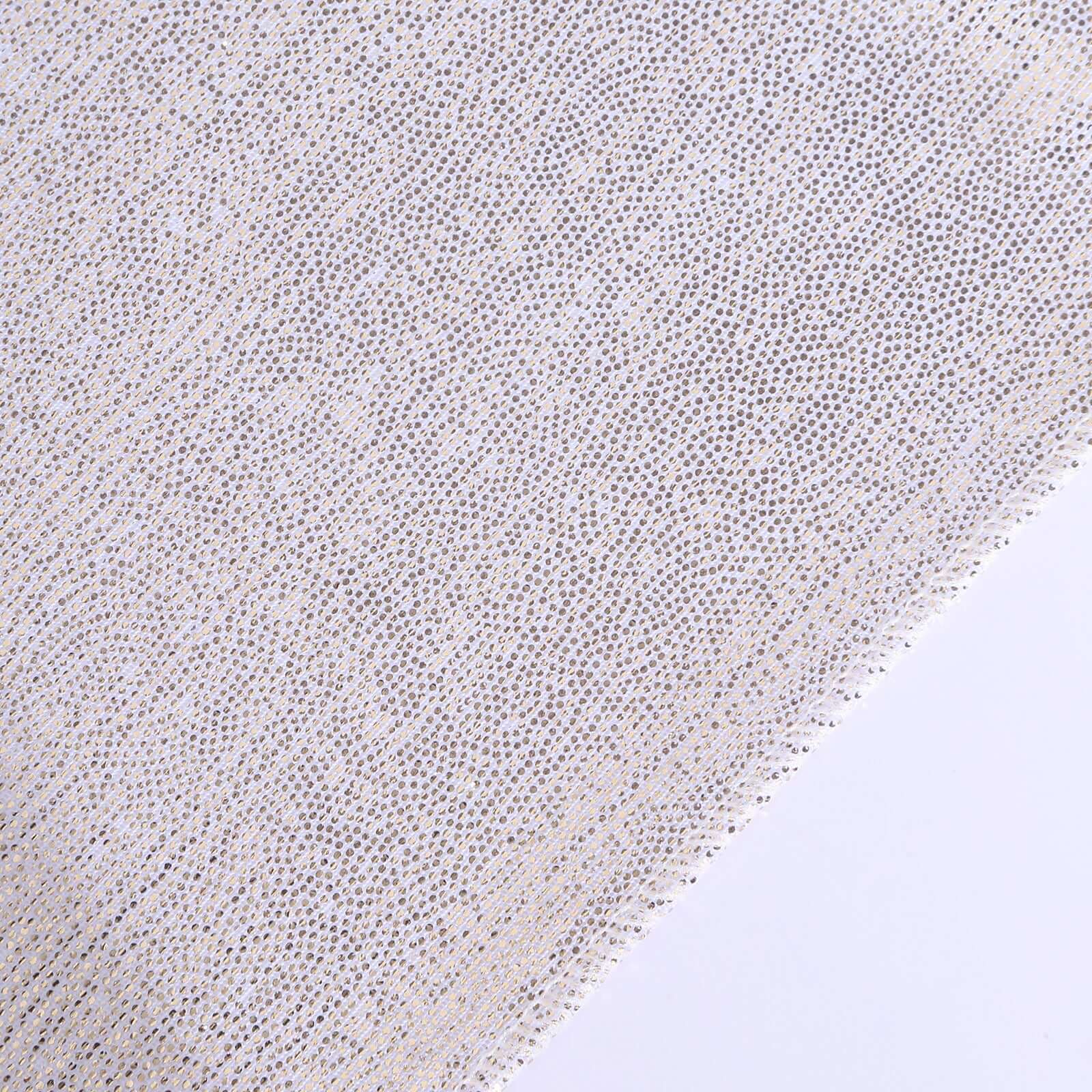 Polyester 12x108 Table Runner Beige Shimmer Sequin Dots - Wrinkle-Free Finish Table Linen