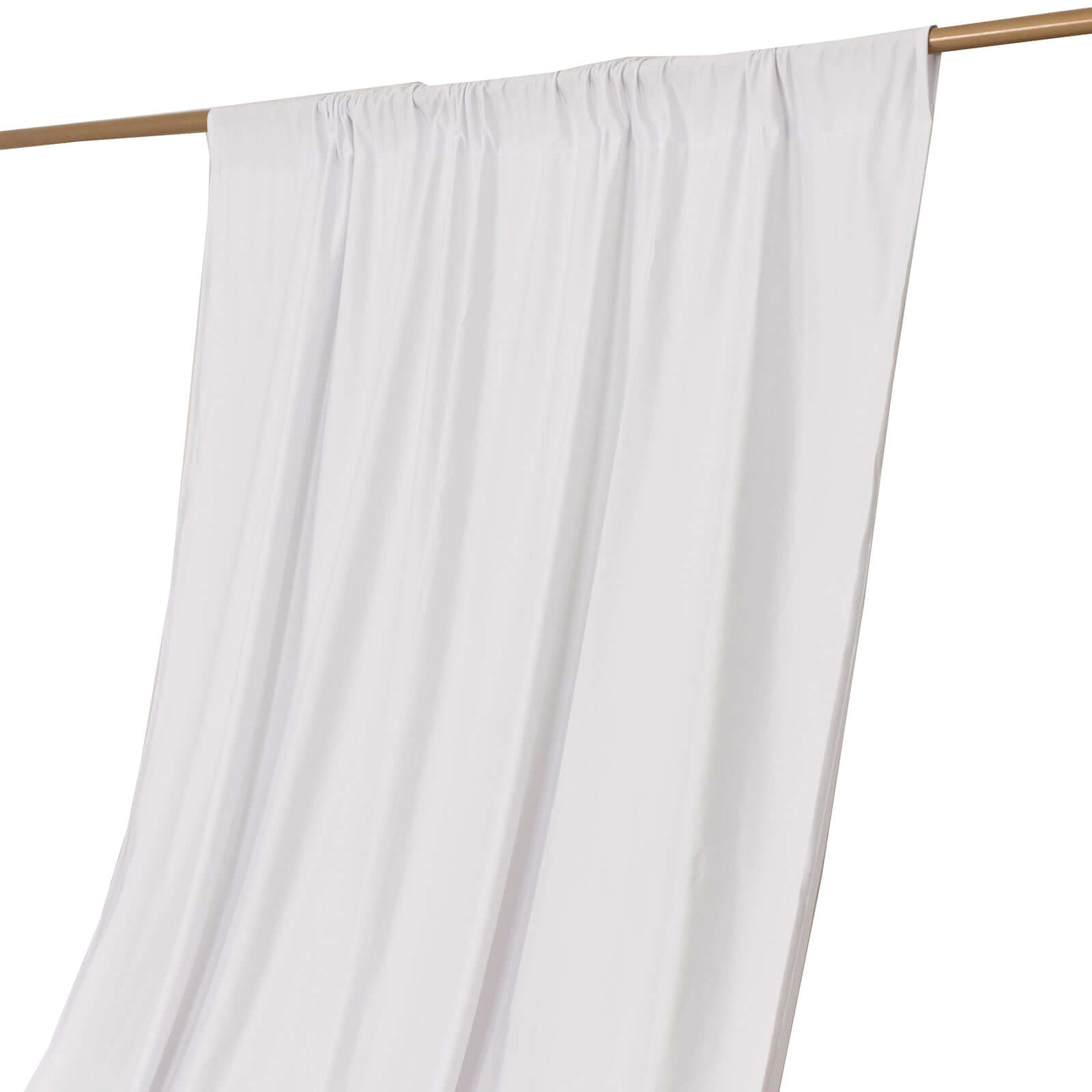 White Scuba Polyester Event Curtain Drapes, Durable Flame Resistant Backdrop Event Panel Wrinkle Free with Rod Pockets - 5ftx14ft