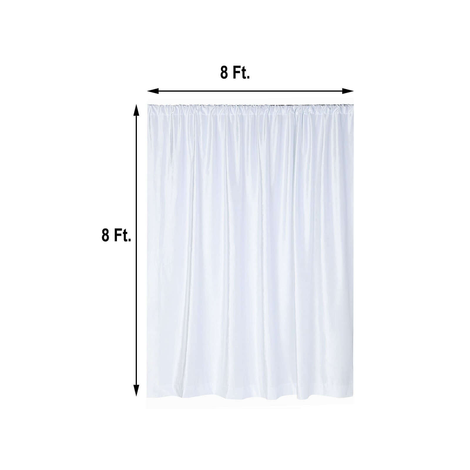 8ftx8ft White Premium Smooth Velvet Event Curtain Drapes, Privacy Backdrop Event Panel with Rod Pocket