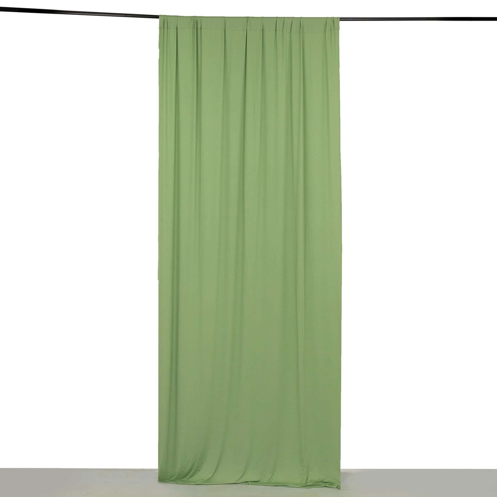 Sage Green 4-Way Stretch Spandex Event Curtain Drapes, Wrinkle Free Backdrop Event Panel with Rod Pockets - 5ftx10ft