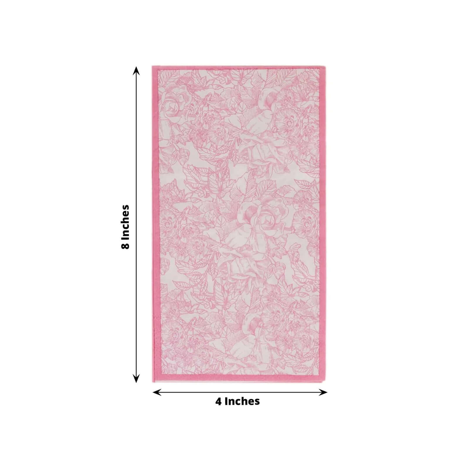 25-Pack Paper Dinner Napkins Pink with French Toile Pattern 2 Ply - Stylish Disposable Napkins for Events