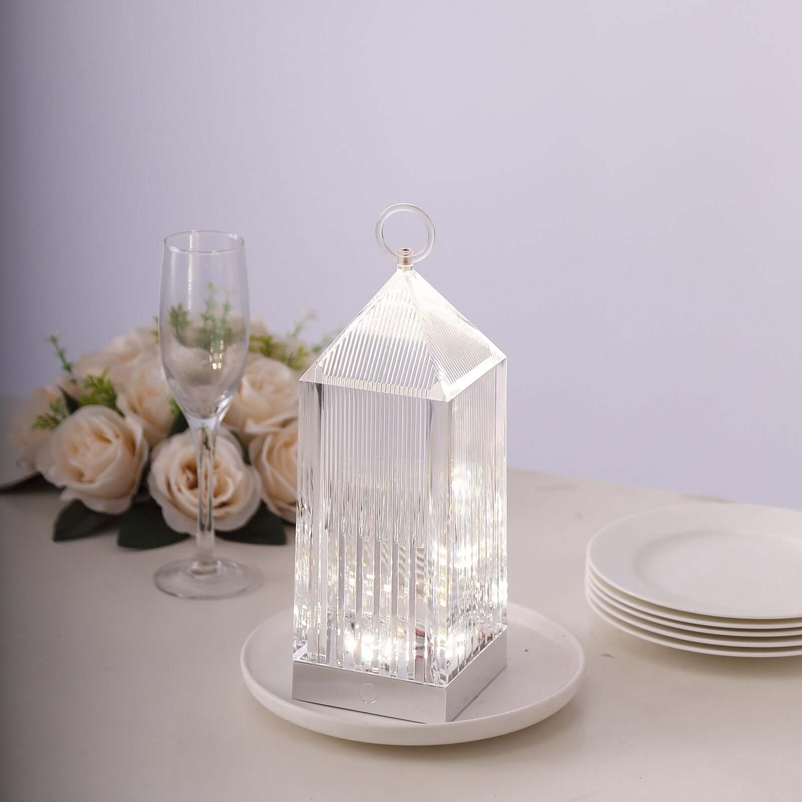 Acrylic LED Lantern Lamp Retro Lighthouse Design Rechargeable - Touch Control Crystal Decorative Night Light 11