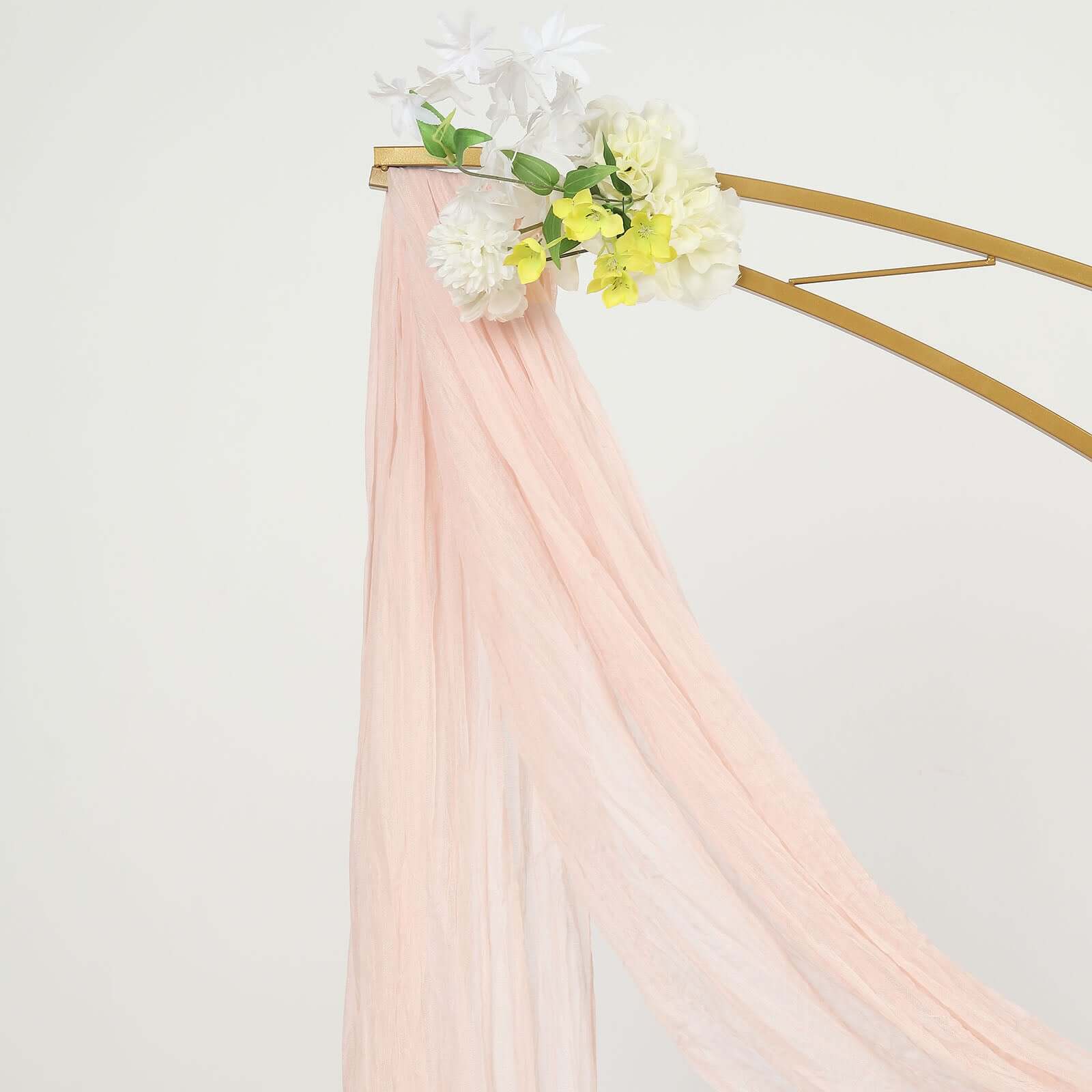 20ft Blush Gauze Cheesecloth Fabric Wedding Arch Drapery, Window Scarf Valance, Boho Decor Arbor Curtain Panel