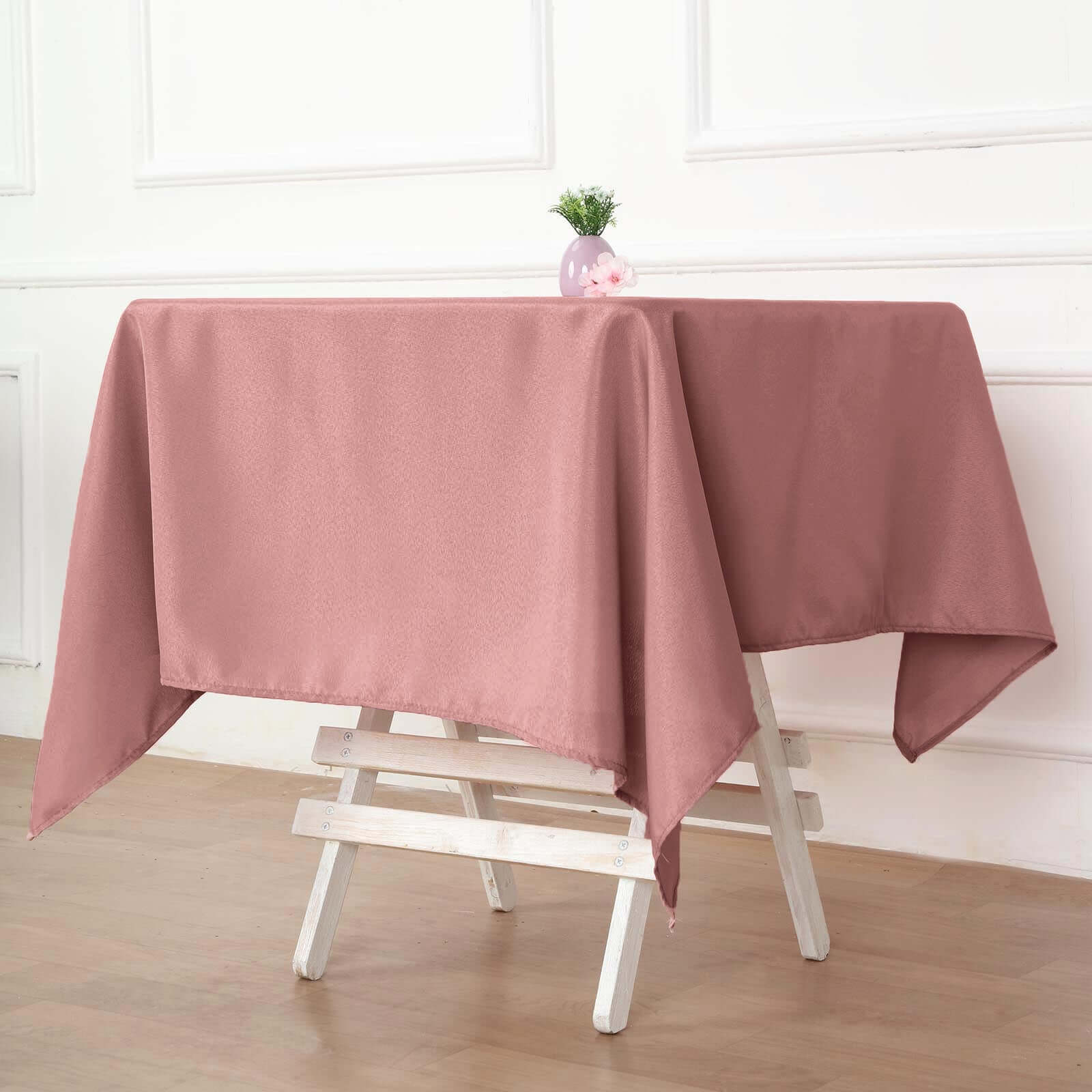 Polyester Square 54x54 Tablecloth Dusty Rose - Wrinkle-Resistant & Durable Table Cover