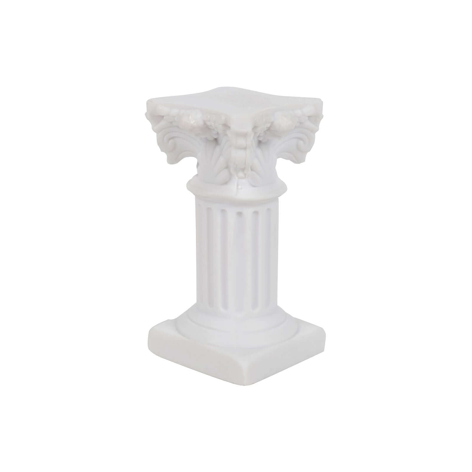 6-Pack Resin Roman Column Pillar Pedestal Candle Holders, Greek Statue Antique White Stands Sturdy Decorative Design 2.5