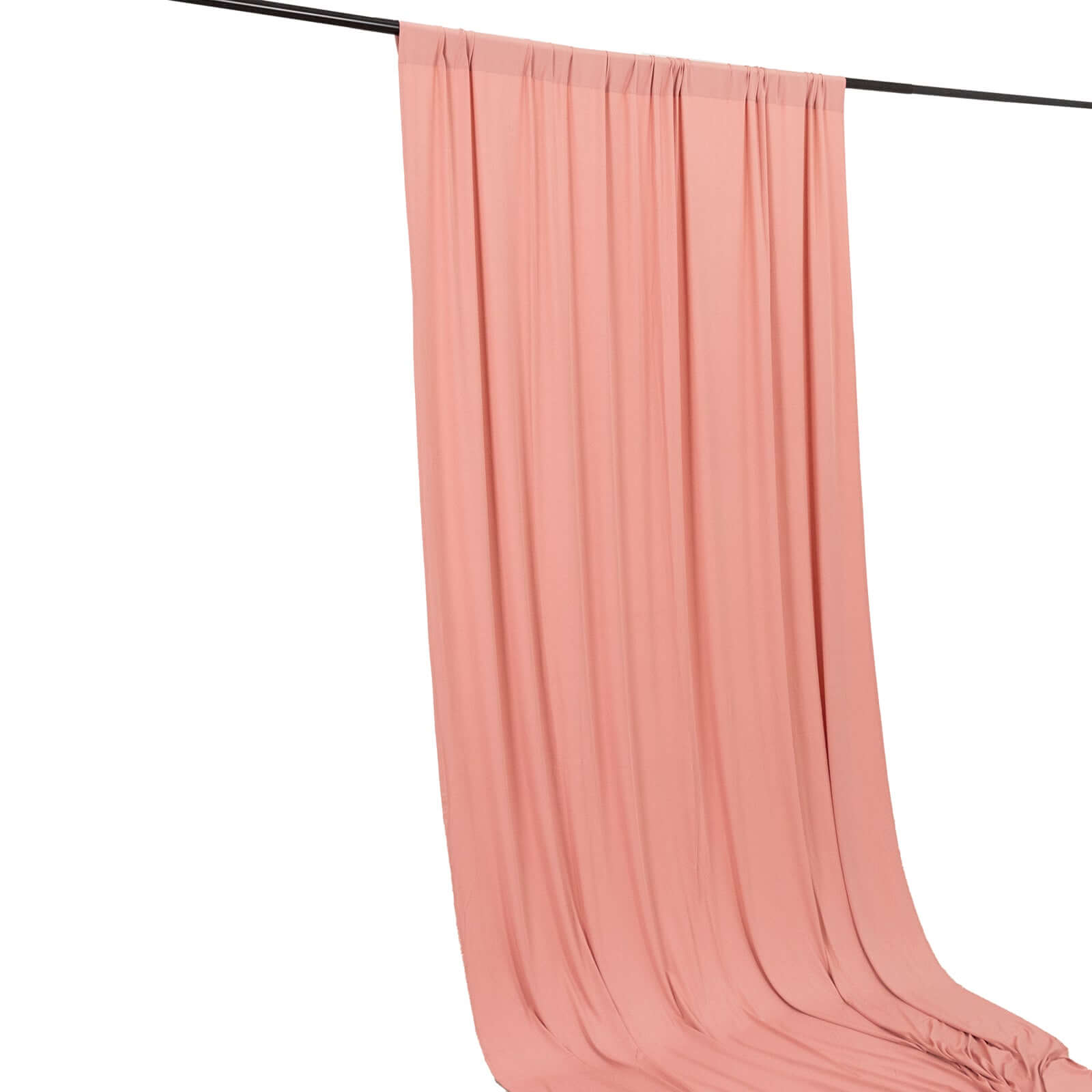 Dusty Rose 4-Way Stretch Spandex Event Curtain Drapes, Wrinkle Free Backdrop Event Panel with Rod Pockets - 5ftx14ft