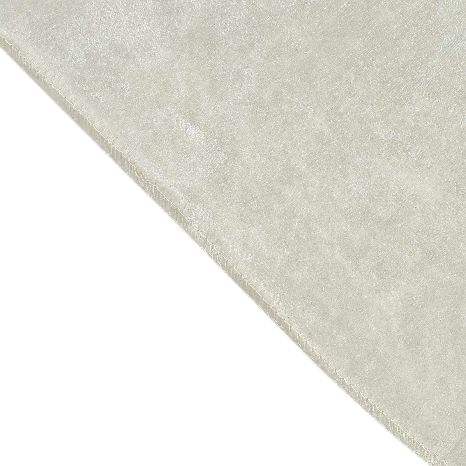 Premium Velvet 90x156 Rectangle Tablecloth Ivory - Reusable Soft & Seamless Table Cover