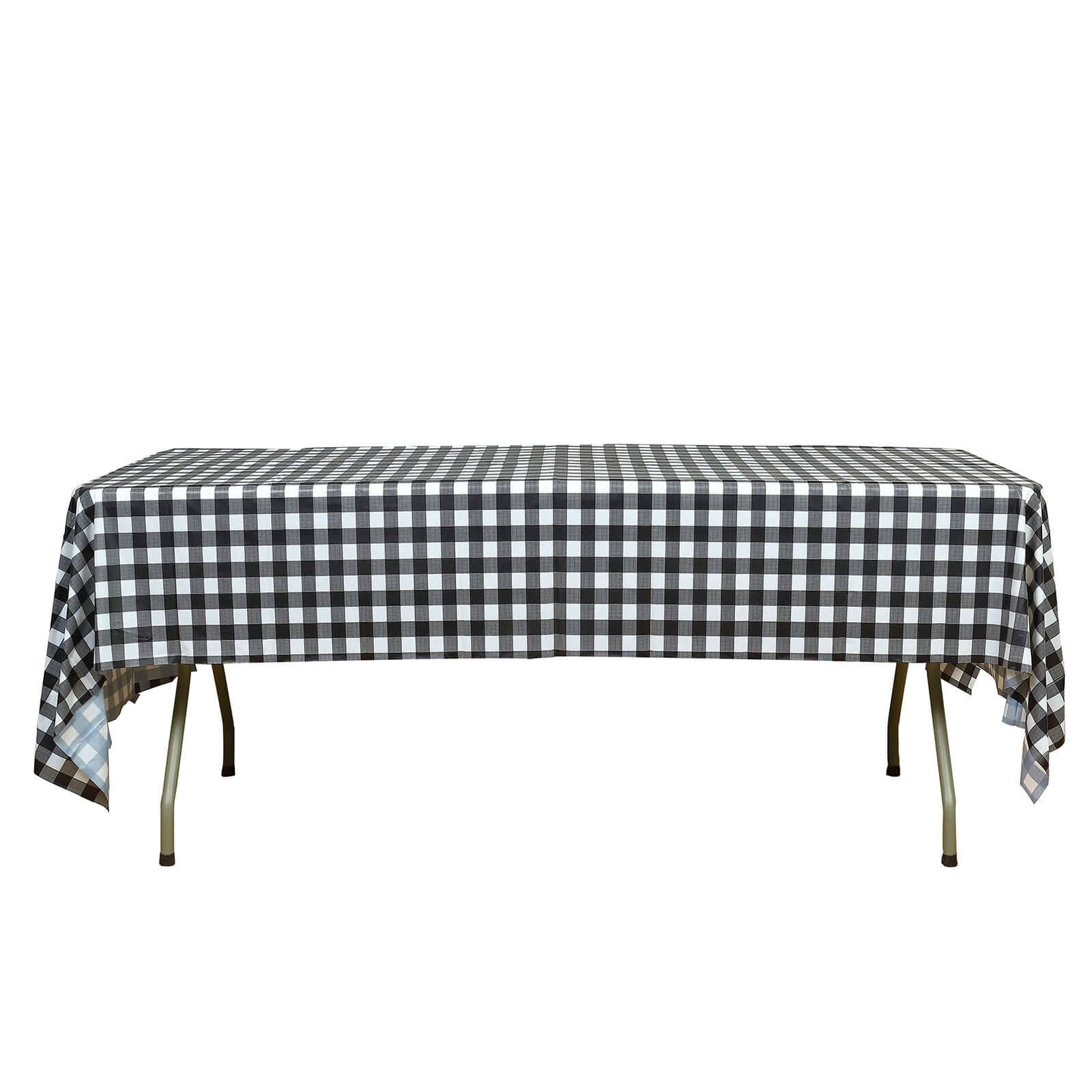 5-Pack Plastic Table Covers Black Checkered Rectangle - Durable PVC Disposable Covers for Events 54x108