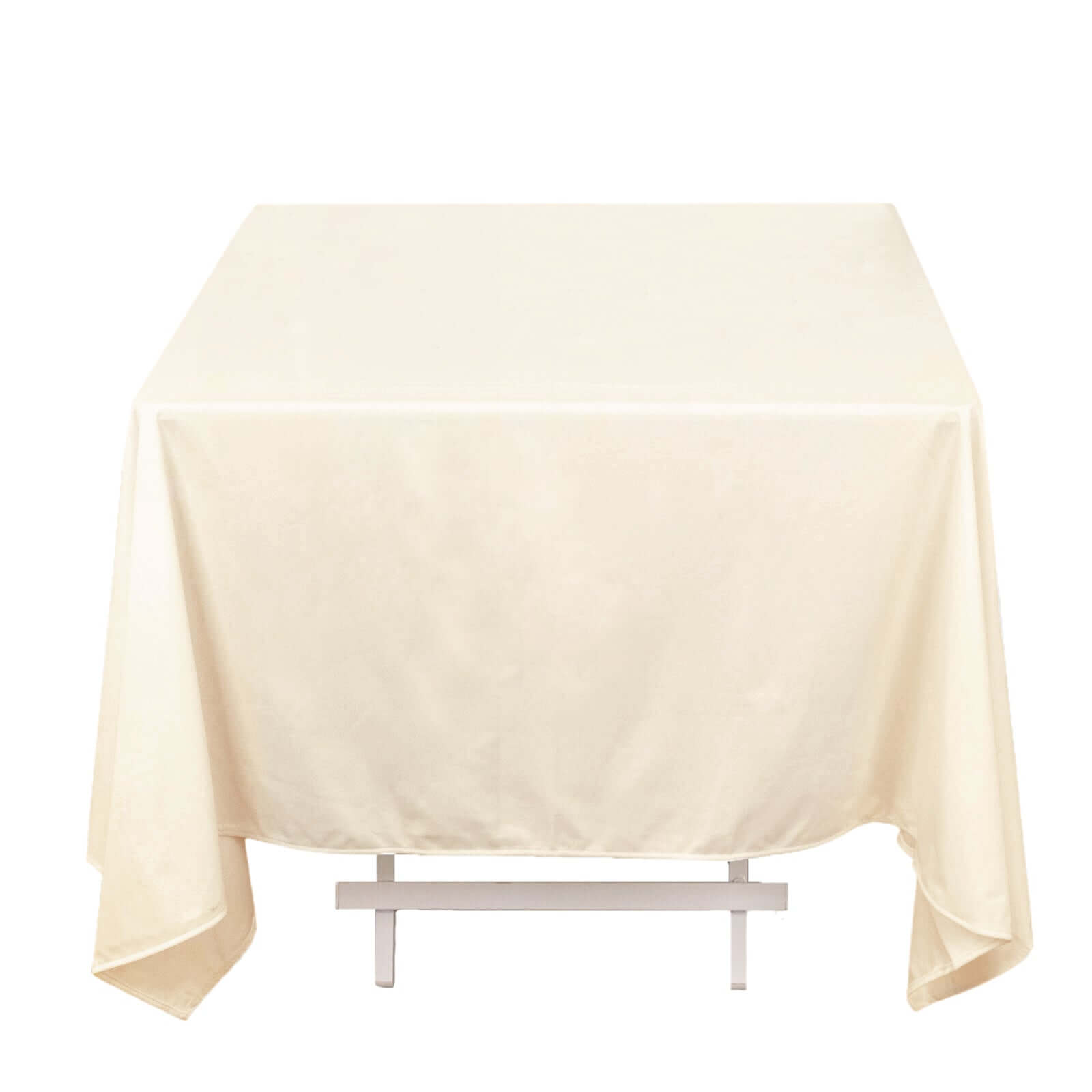 Premium Scuba Square 70x70 Tablecloth Beige - Wrinkle Free & Stain Resistant Table Cover