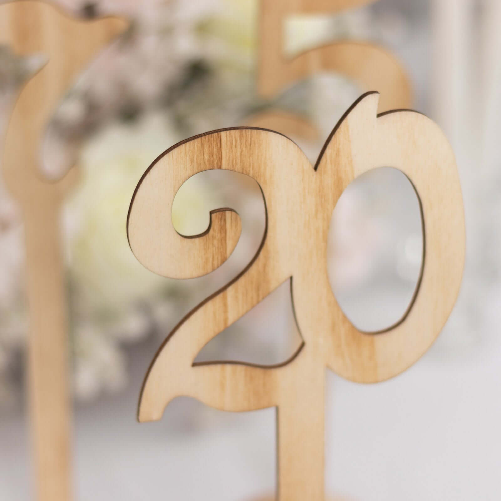 Set of 20 Wooden Wedding Table Numbers Natural 1-20 with Round Holder Base - Rustic Table Signs for Receptions 11 Tall