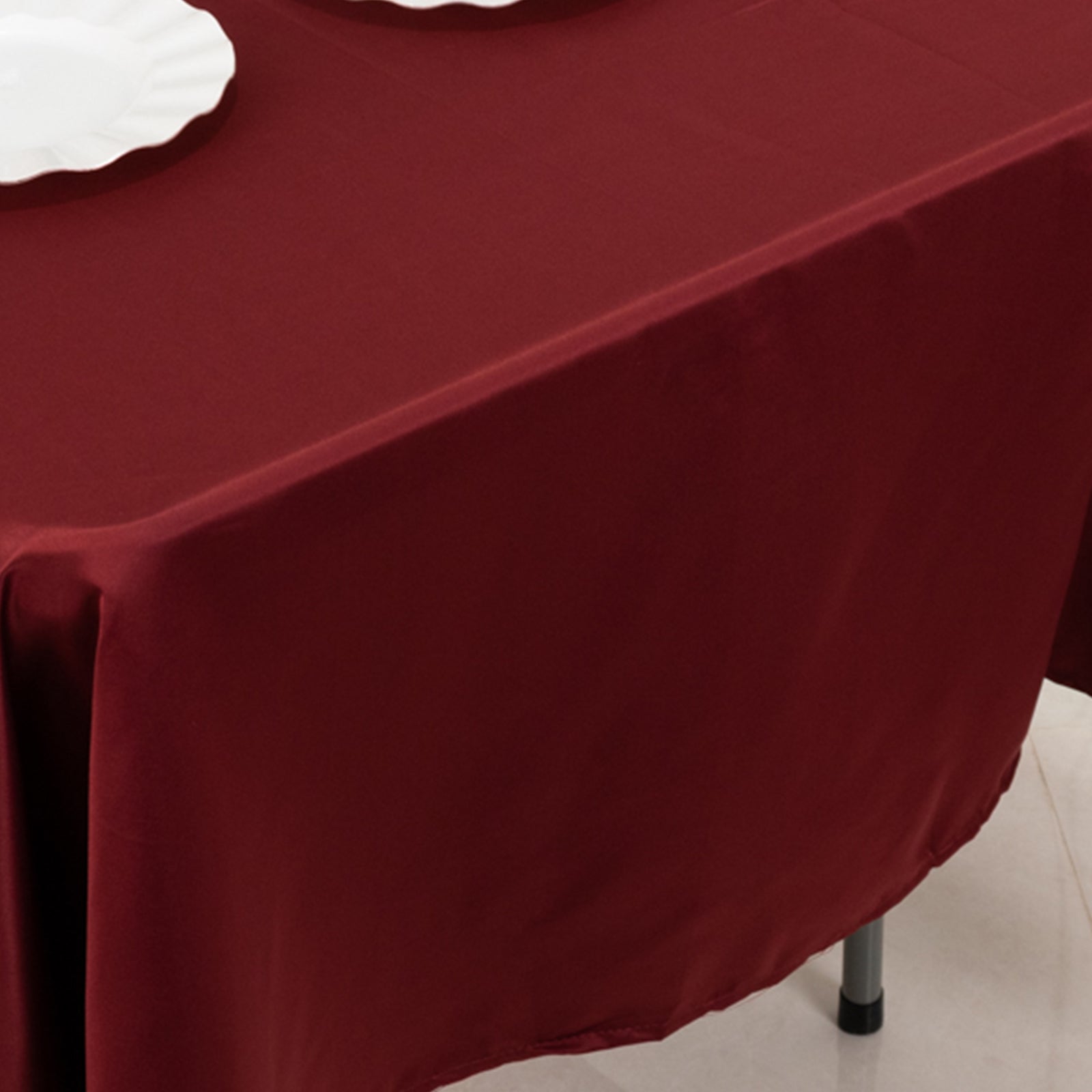 Lamour Satin 60x102 Rectangle Tablecloth Burgundy - Durable & Silky Soft Feel Table Cover