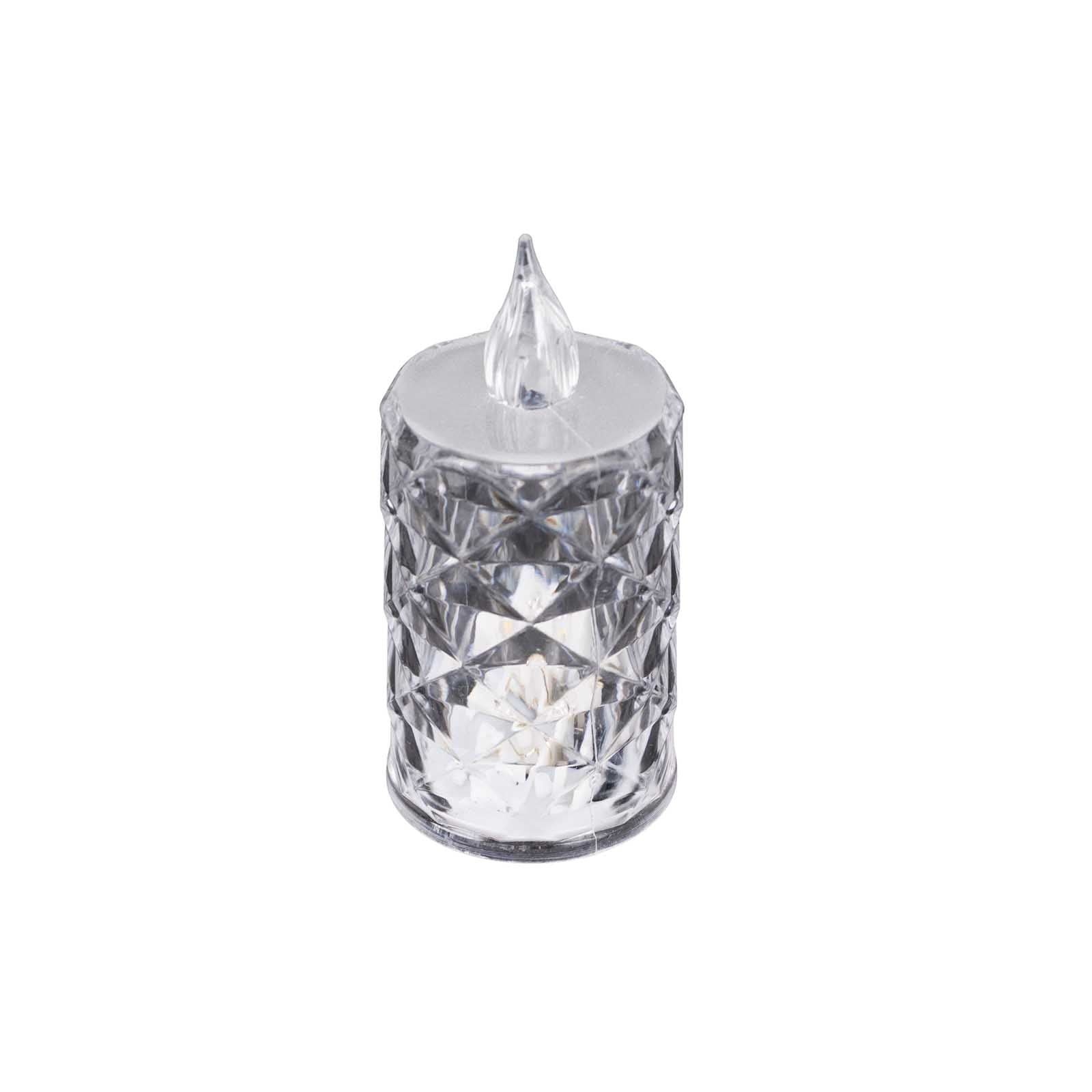 12-Pack LED Flameless Decorative Lighting Diamond Cut Warm White - Battery Operated Tealight Candles 3