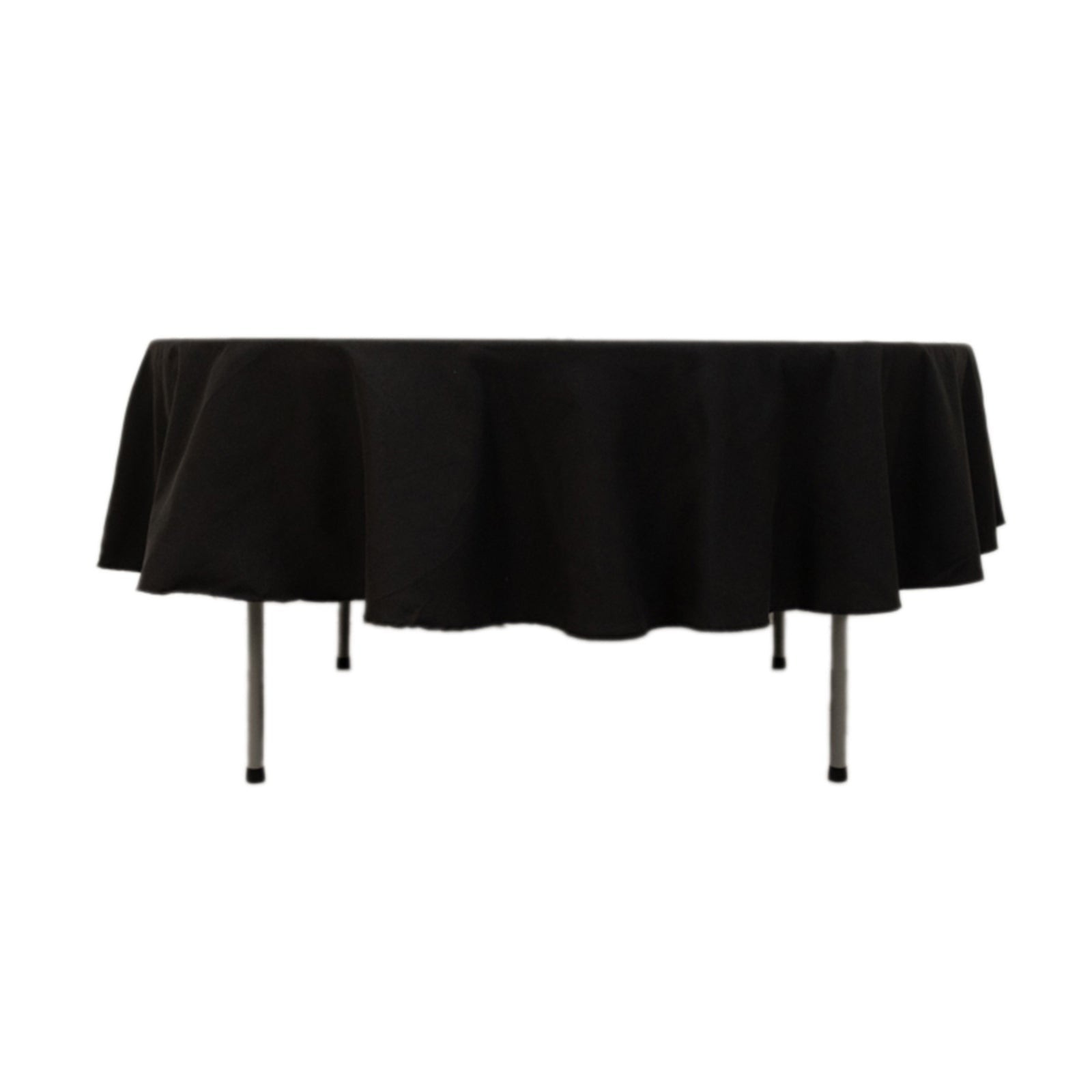 Cotton Blend 90 Round Tablecloth Black - Wrinkle-Resistant Table Cover