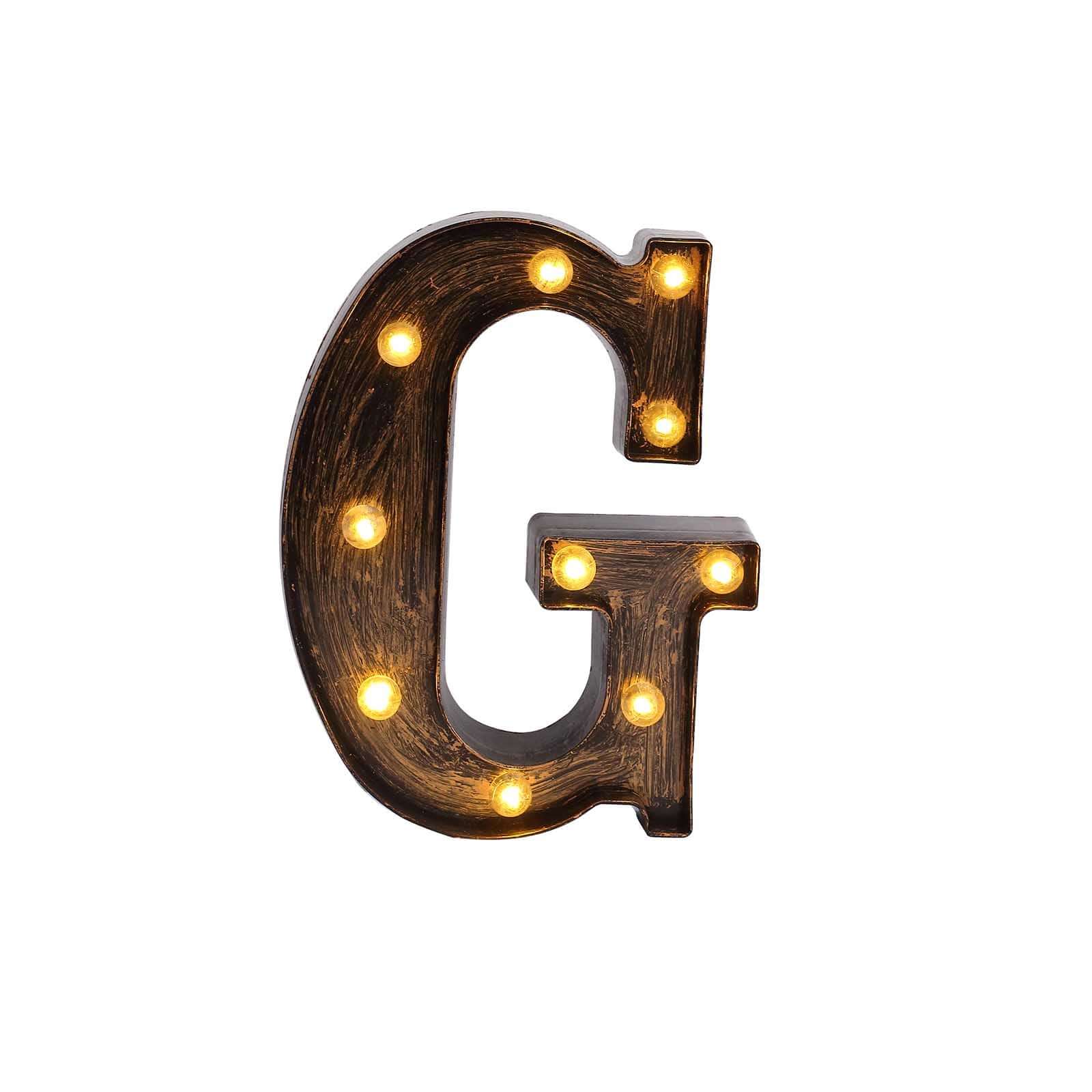 LED Marquee Letter G Industrial Style Antique Black - Light-Up Alphabet Sign for Weddings & Displays 9