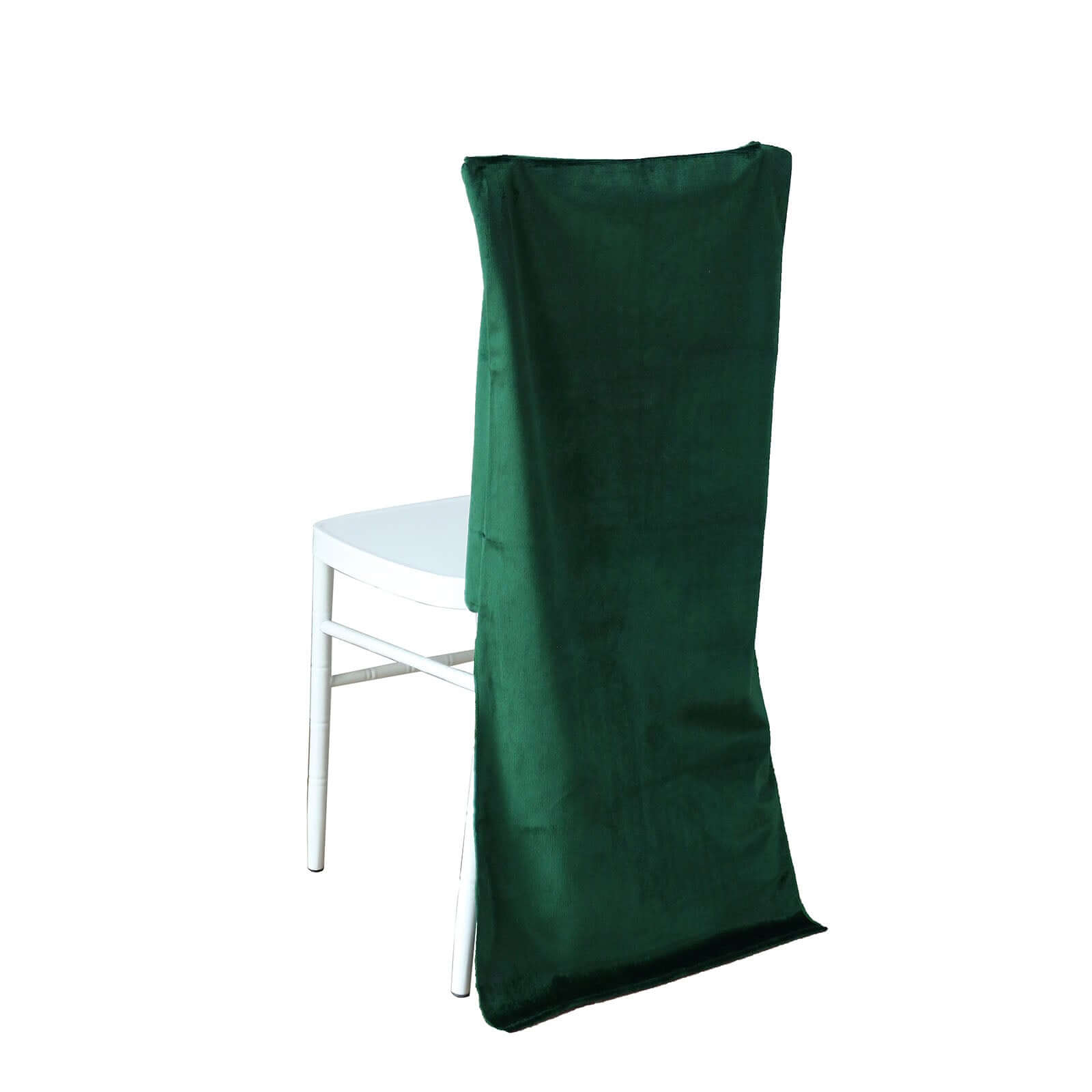 Velvet Chair Back Slipcover for Chiavari Chairs Hunter Emerald Green - Soft and Smooth Solid Chair Back Cover Cap