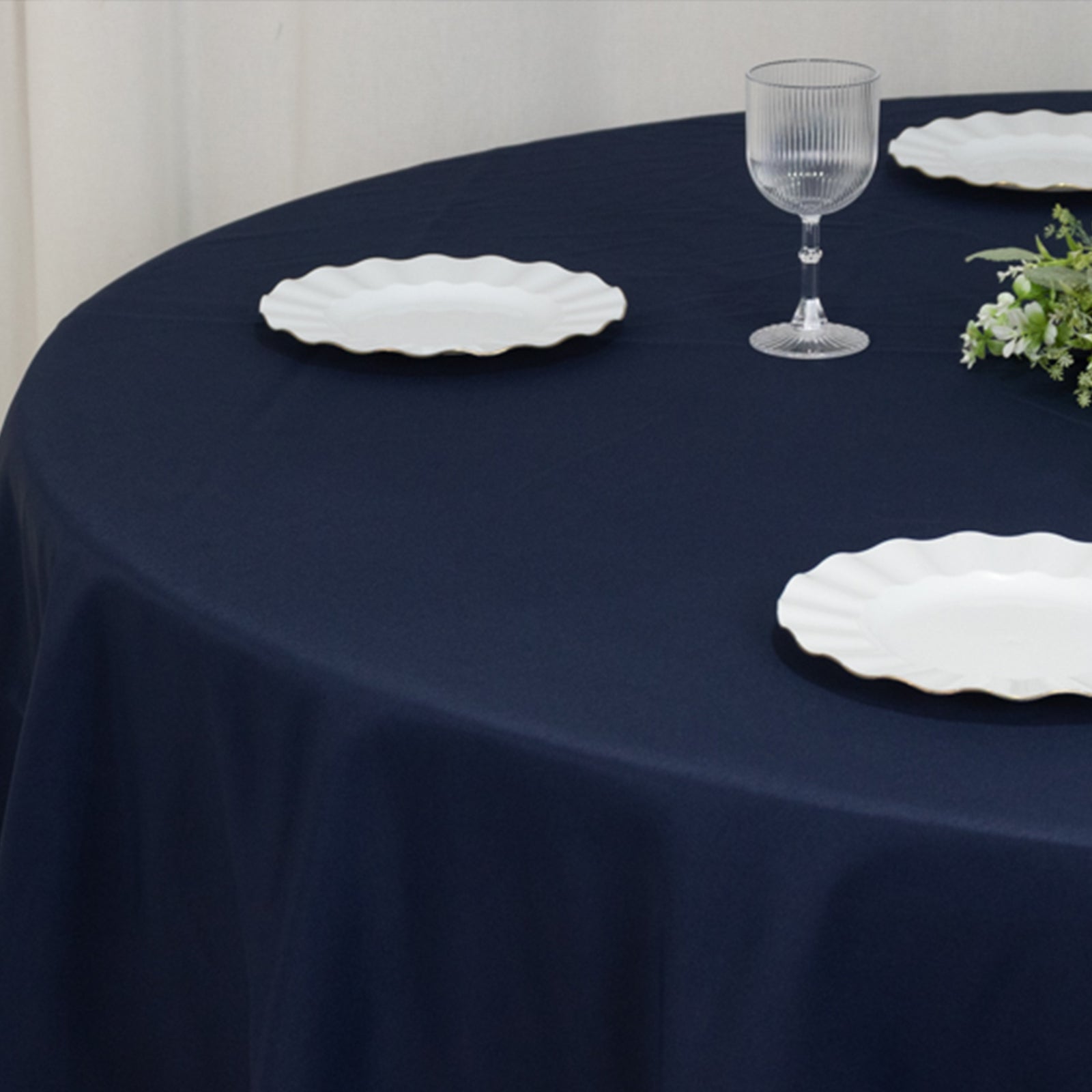 Fire Retardant Premium Polyester 90 Round Tablecloth Navy Blue - High-Performance Table Cover