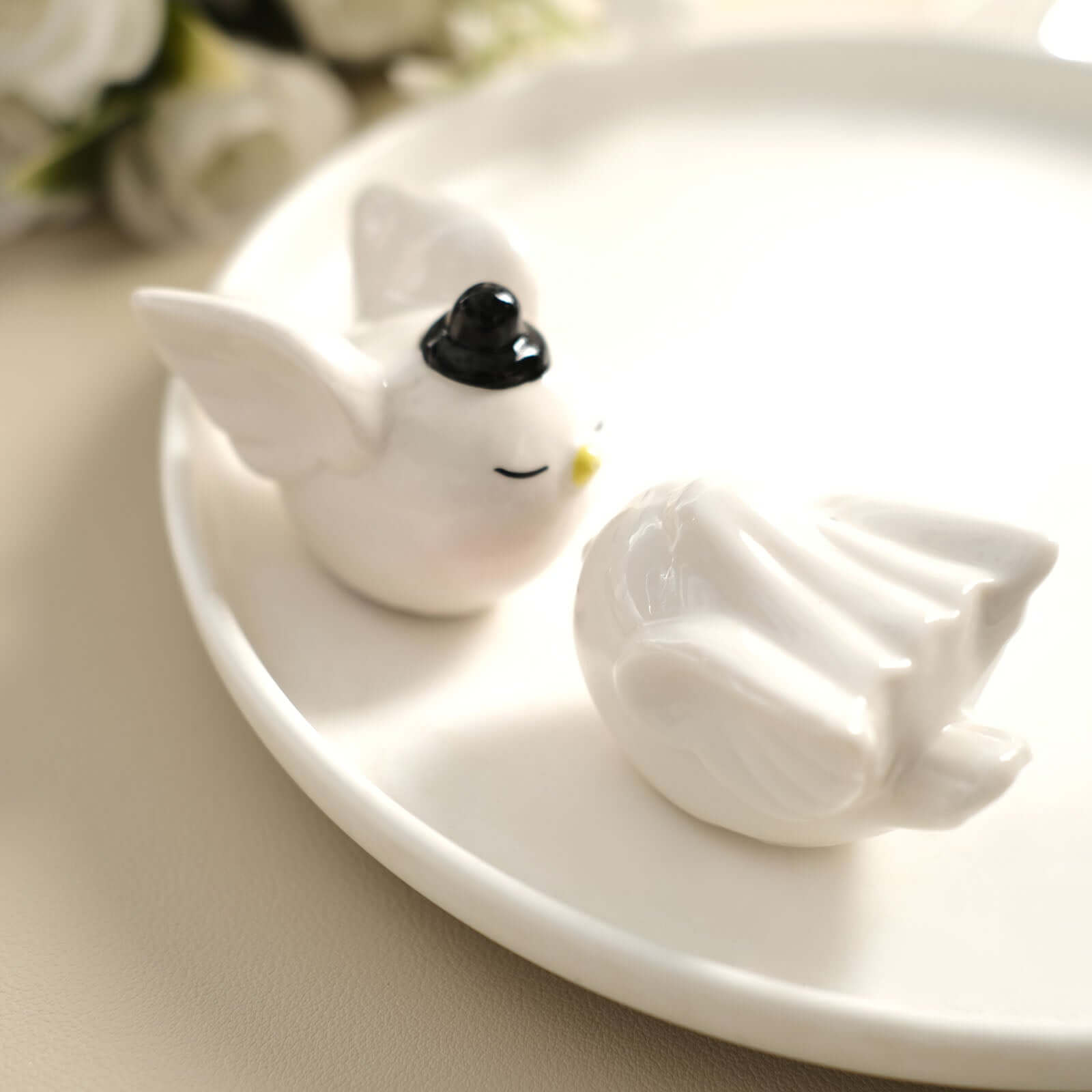 2.5 Bride And Groom Love Birds Salt And Pepper Shaker Party Favors, Wedding Favors In Pre-Packed Gift Box