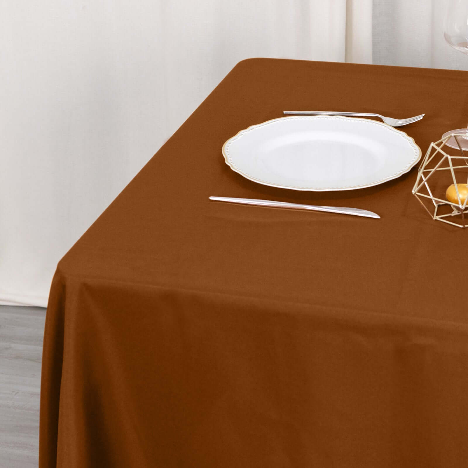 Polyester Square 70x70 Tablecloth Cinnamon Brown - Wrinkle-Resistant & Durable Table Cover