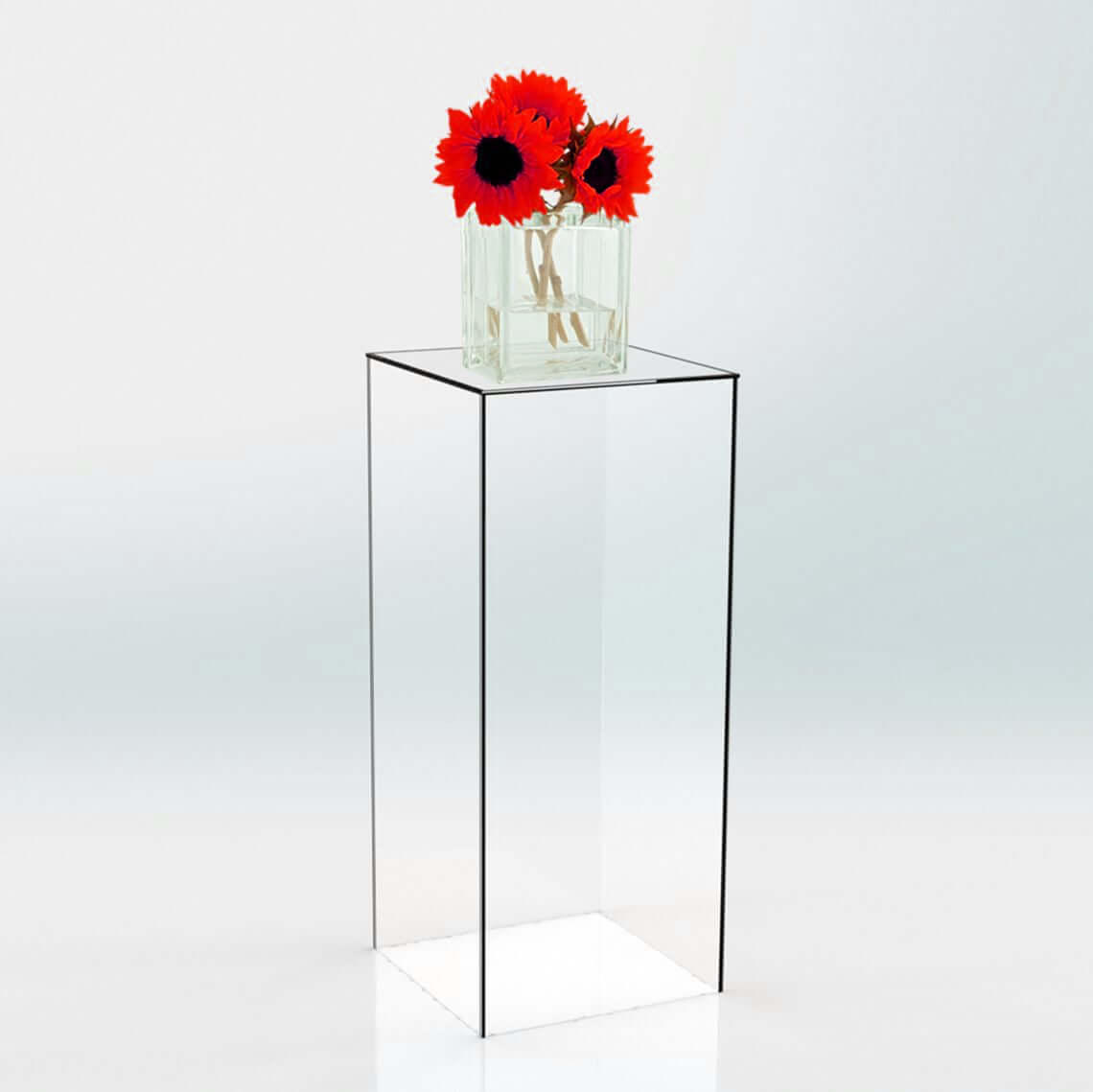 24 Clear Acrylic Display Box, Transparent Pedestal Riser with Interchangeable Lid and Base